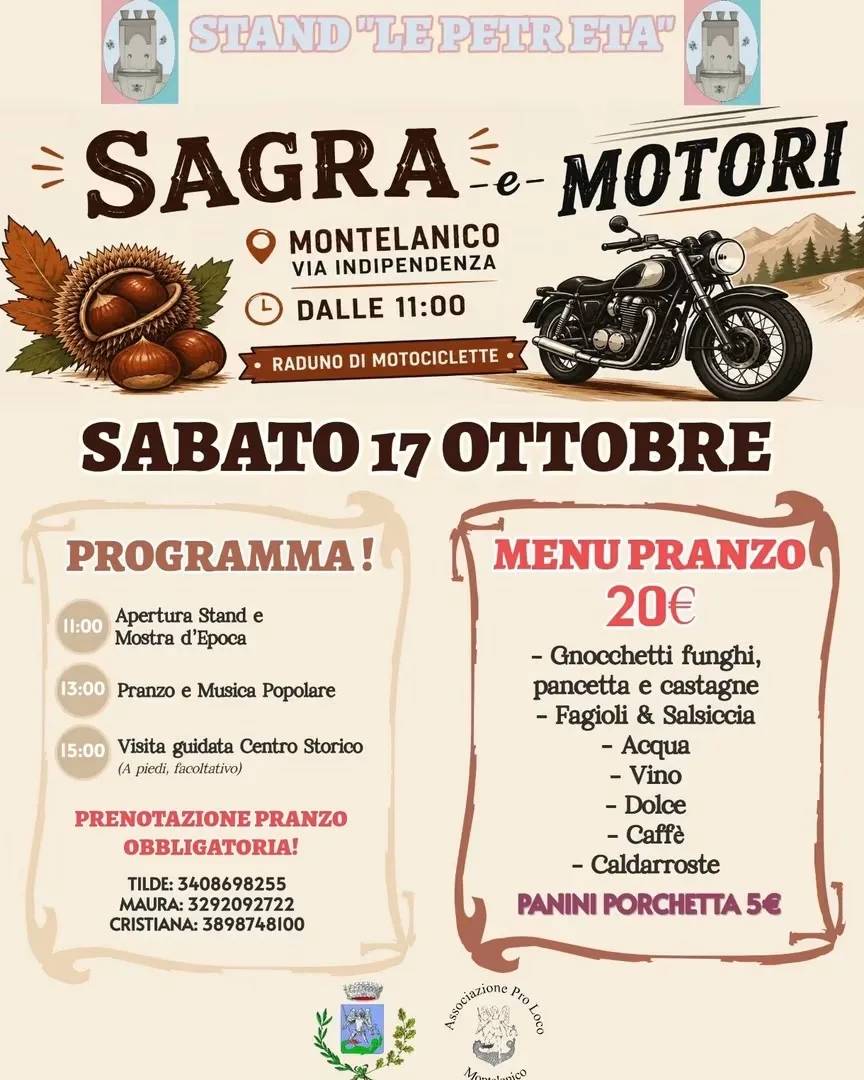 Locandina Sagra e Motori 2026 a Montelanico (Roma)