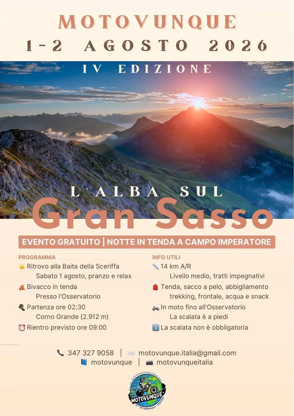 Locandina IV Edizione Motovunque - Alba sul Gran Sasso 2026 a Castelli (Teramo)