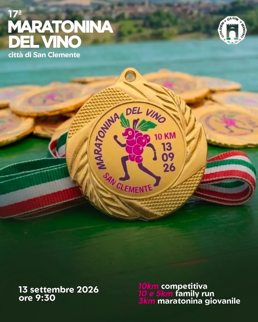 Locandina 17ª Maratonina del Vino 2026 a San Clemente (Rimini)