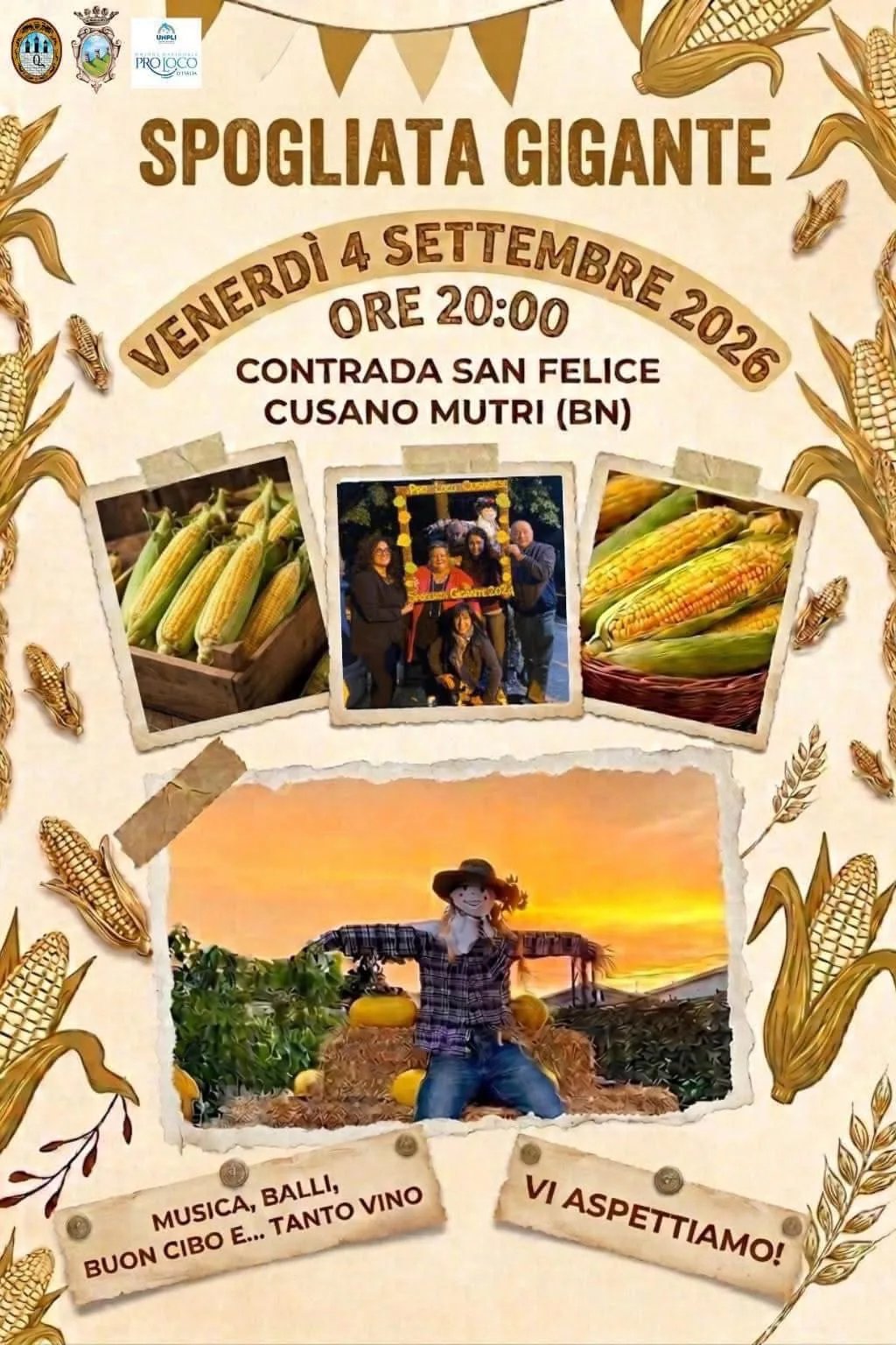 Locandina Spogliata Gigante 2026 a Cusano Mutri (Benevento)