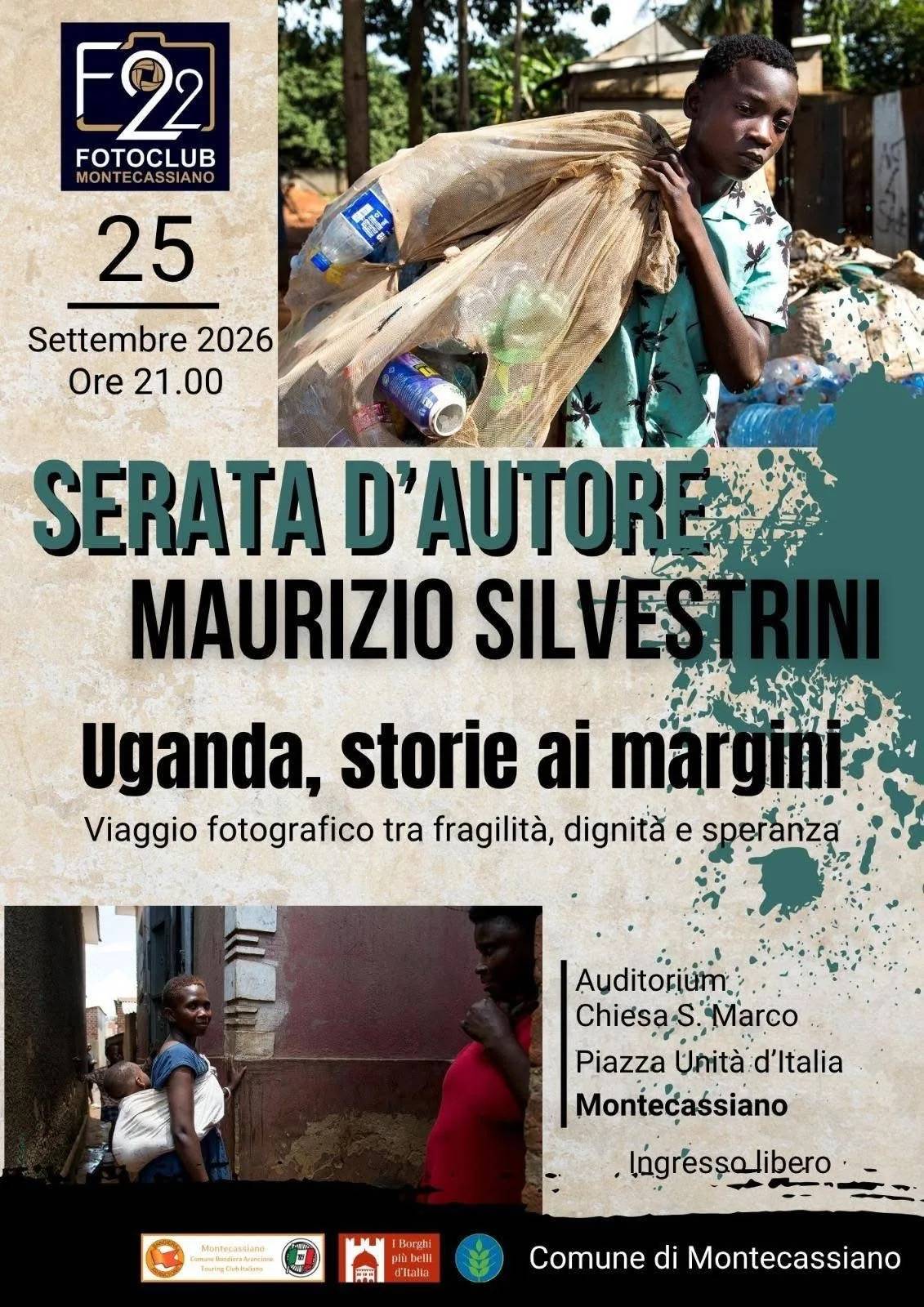 Locandina Serata d'Autore Maurizio Silvestrini 2026 a Montecassiano (Macerata)