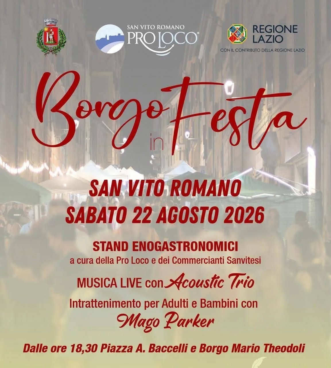 Locandina Borgo Festa San Vito Romano 2026 a San Vito Romano (Roma)