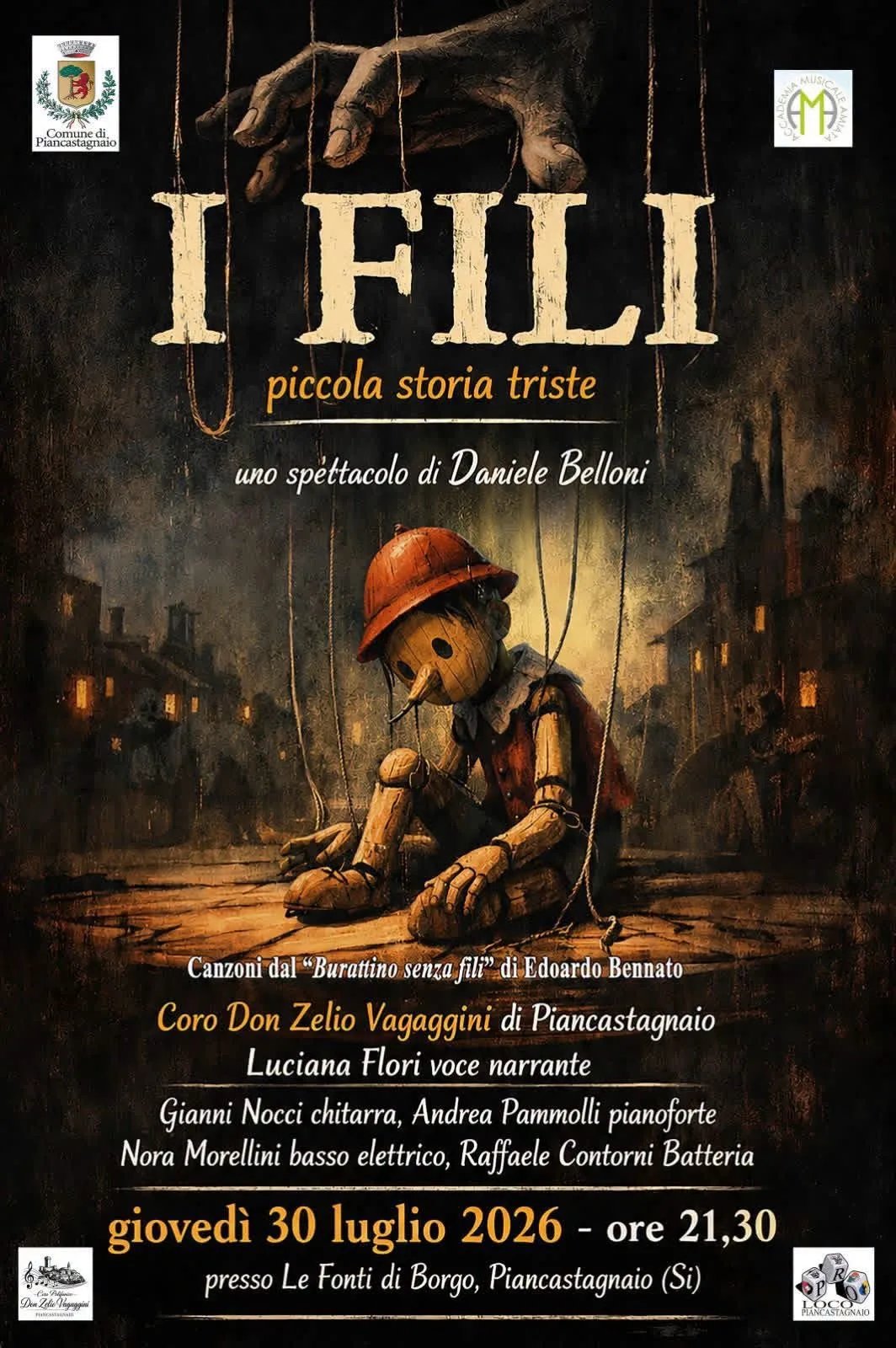 Locandina I FILI piccola storia triste 2026 a Piancastagnaio (Siena)