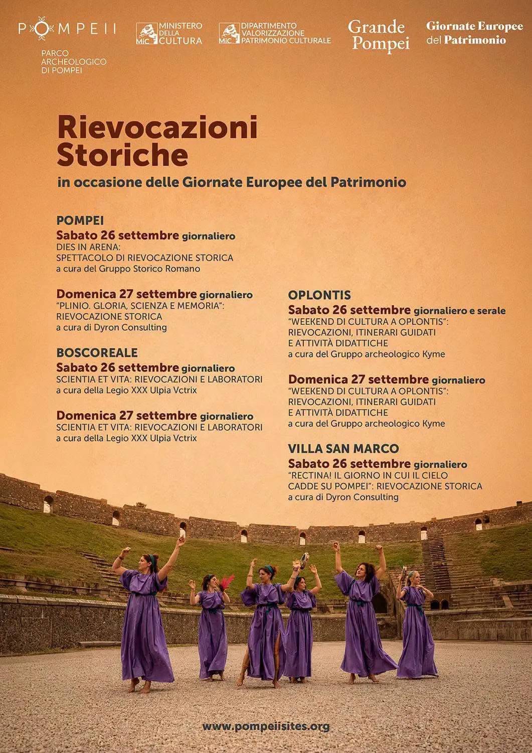 Locandina calendario eventi settembre 2026 a Pompei (Napoli)