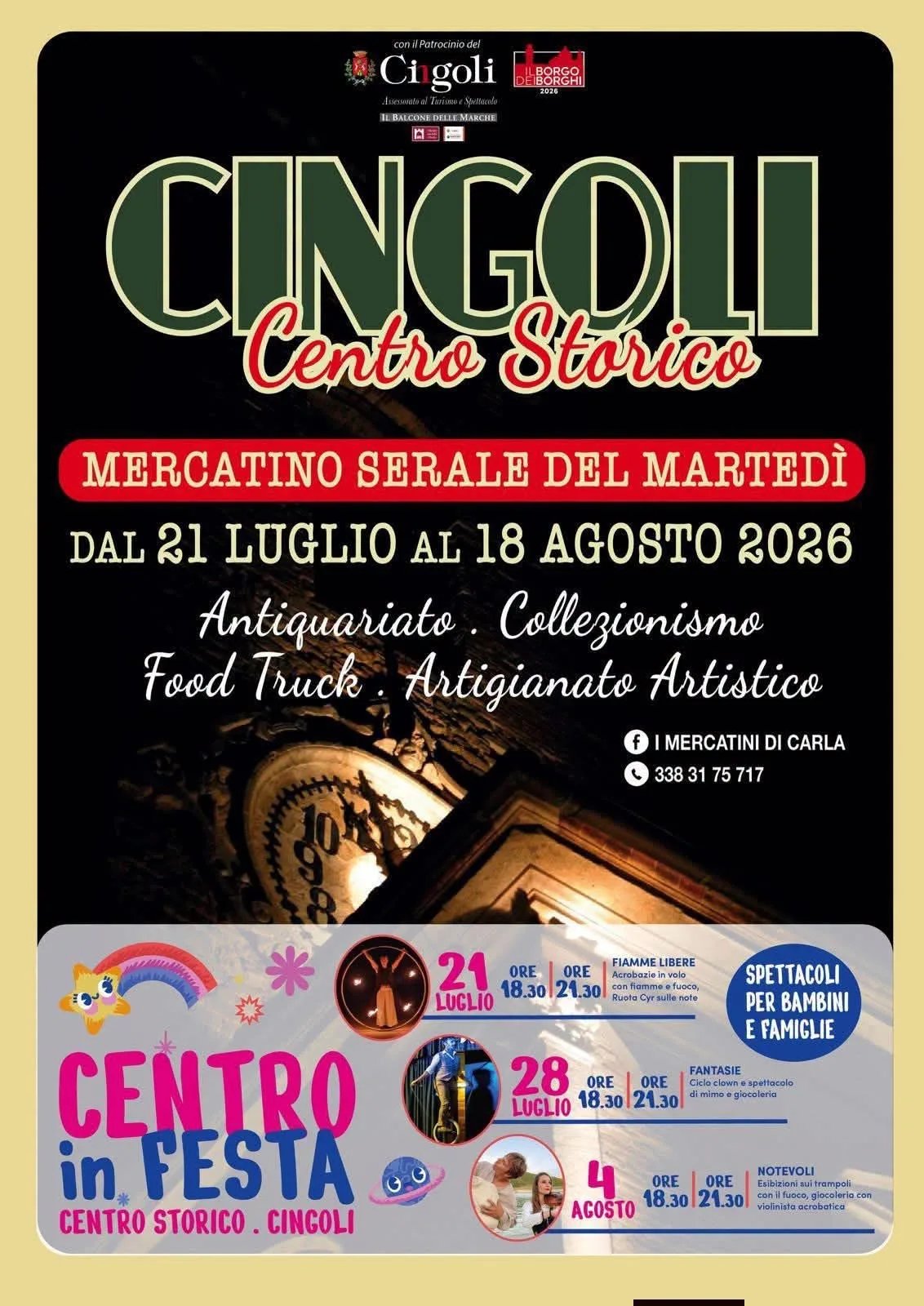Locandina Fiamme Libere — Centro in Festa 2026 a Cingoli (Macerata)