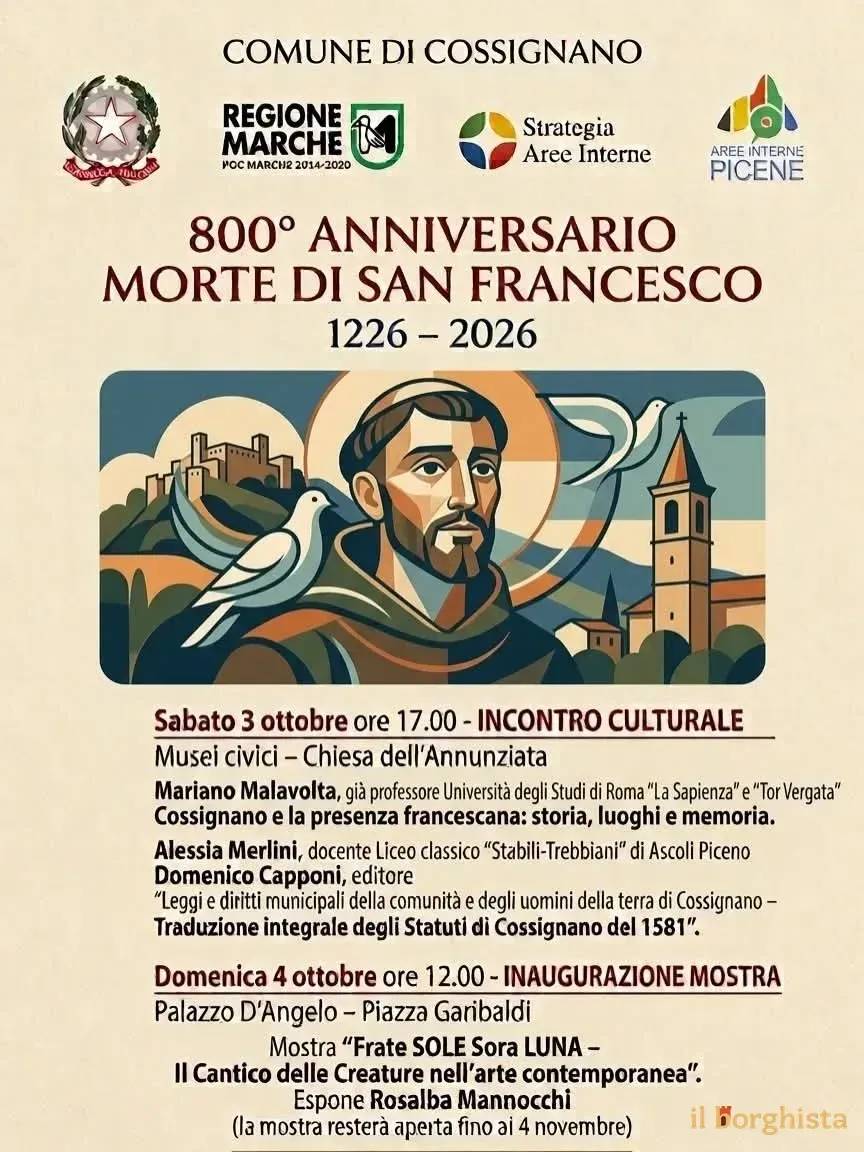 Locandina calendario eventi ottobre 2026 a Cossignano (Ascoli Piceno)