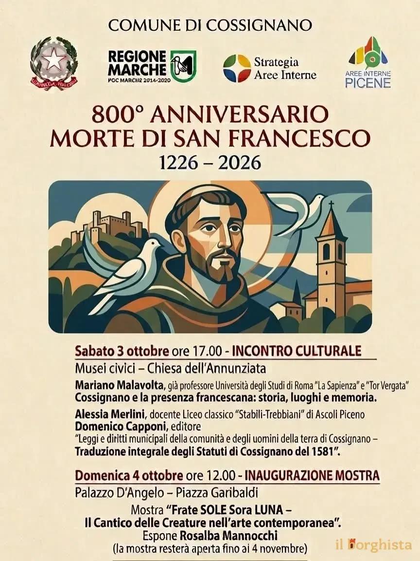 Locandina calendario eventi ottobre 2026 a Cossignano (Ascoli Piceno)