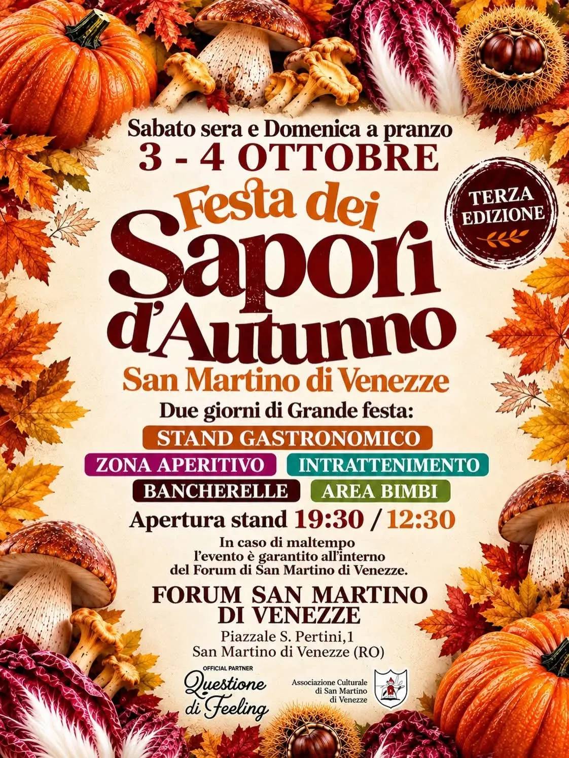 Locandina 3ª Festa dei Sapori d'Autunno 2026 a San Martino di Venezze (Rovigo)