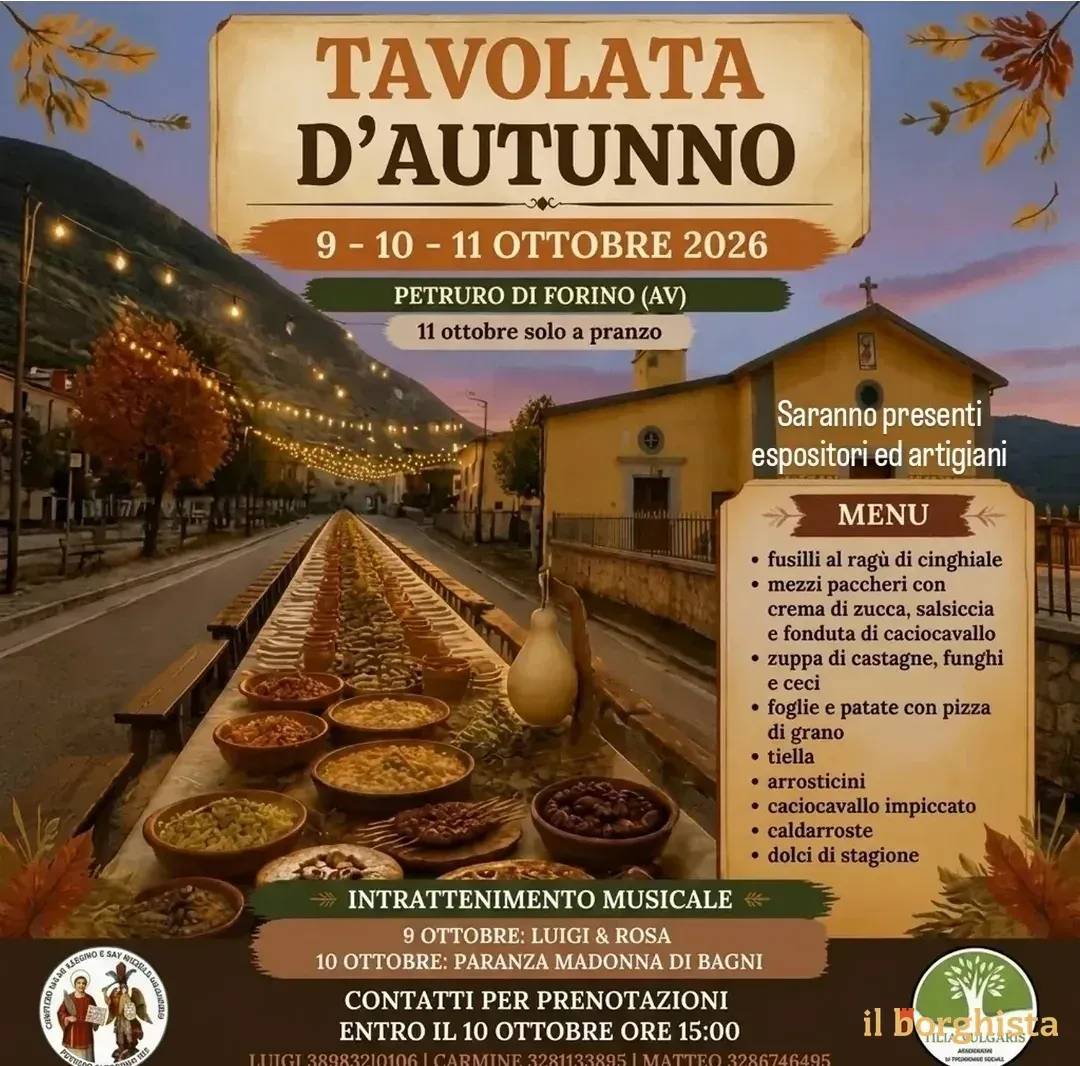 Locandina Tavolata d'Autunno 2026 a Forino (Avellino)