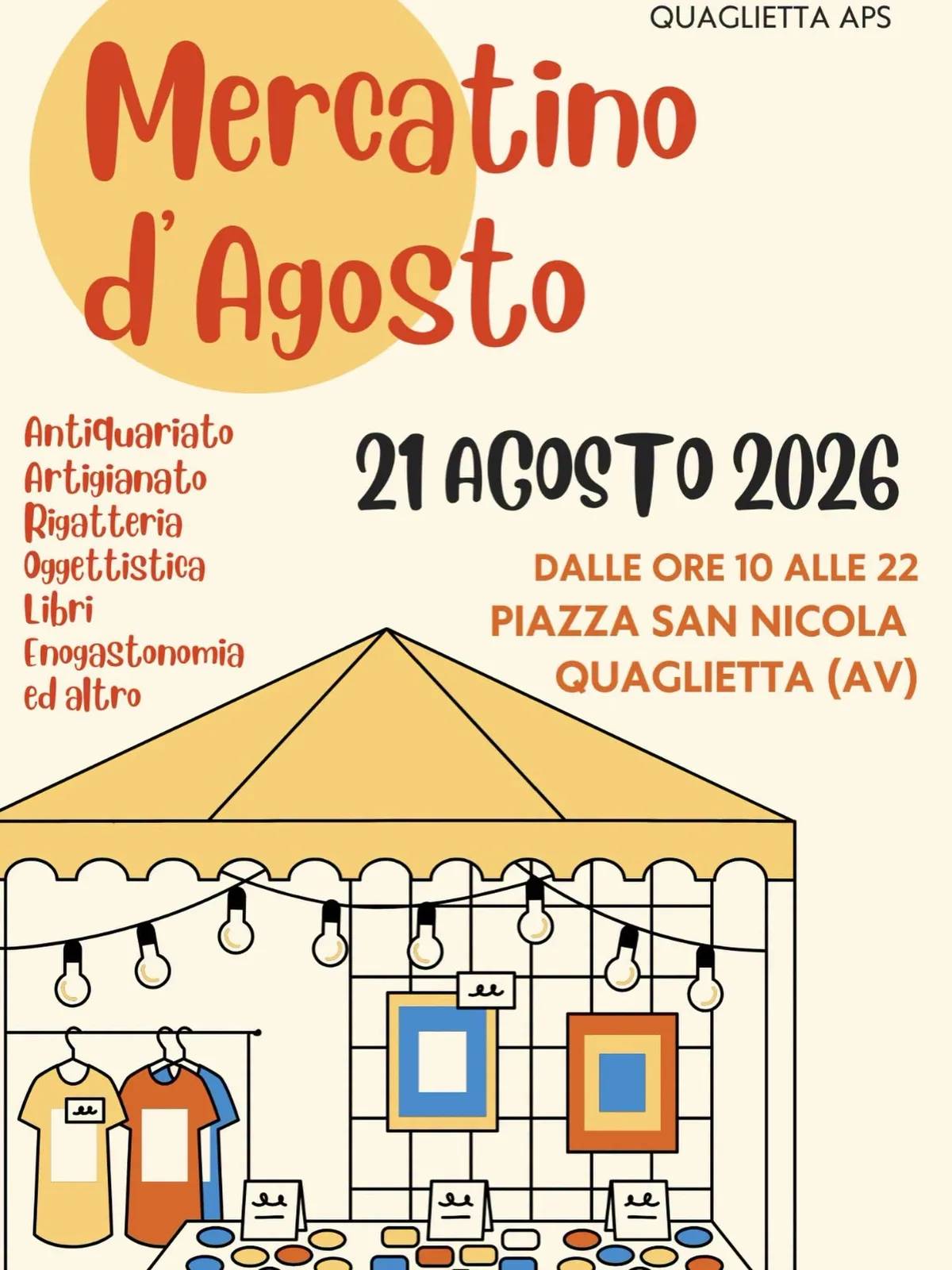 Locandina Mercatino d'Agosto 2026 a Calabritto (Avellino)
