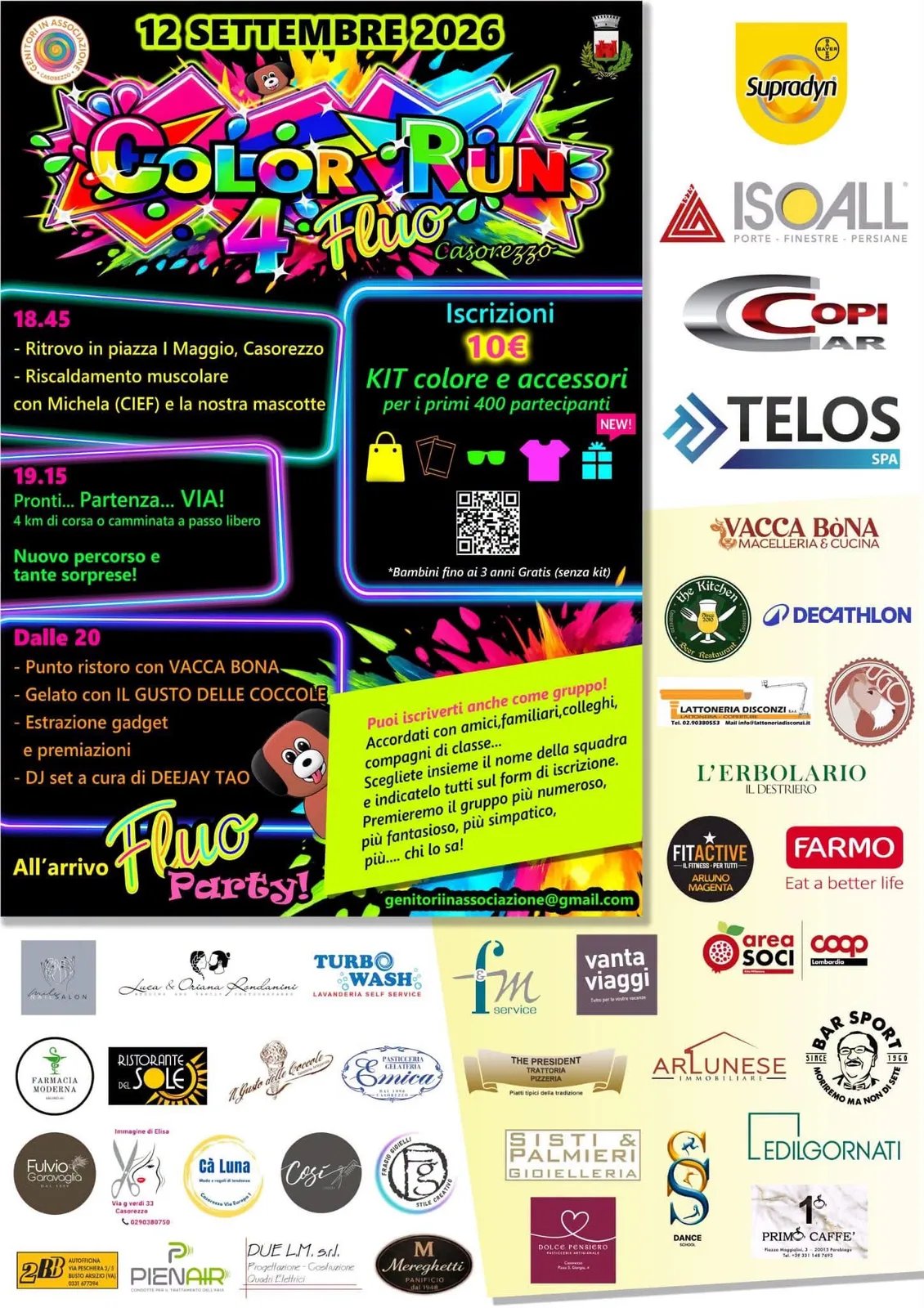 Locandina Color Run Fluo Casorezzo 2026 a Casorezzo (Milano)