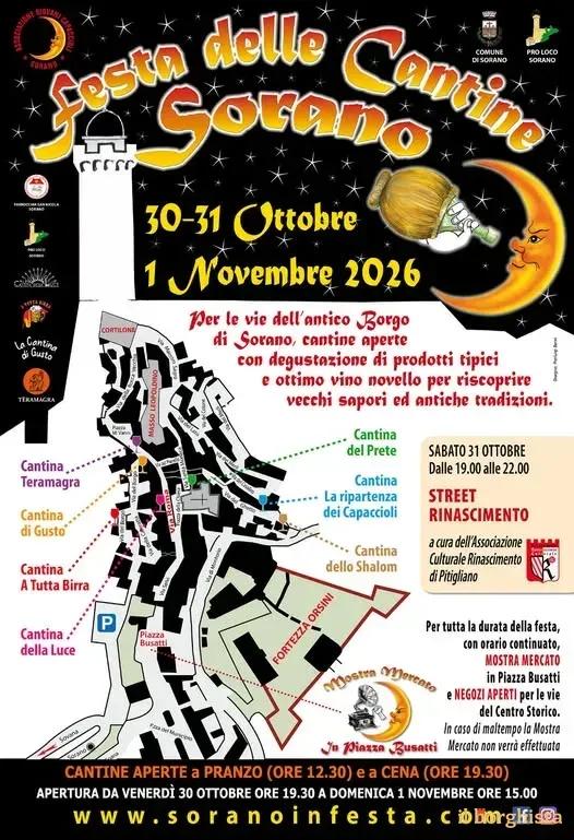 Locandina Festa delle Cantine 2026 a Sorano (Grosseto)