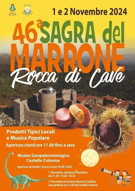 Locandina 46ª Sagra del Marrone Rocca di Cave 2024 a Rocca di Cave (Roma)