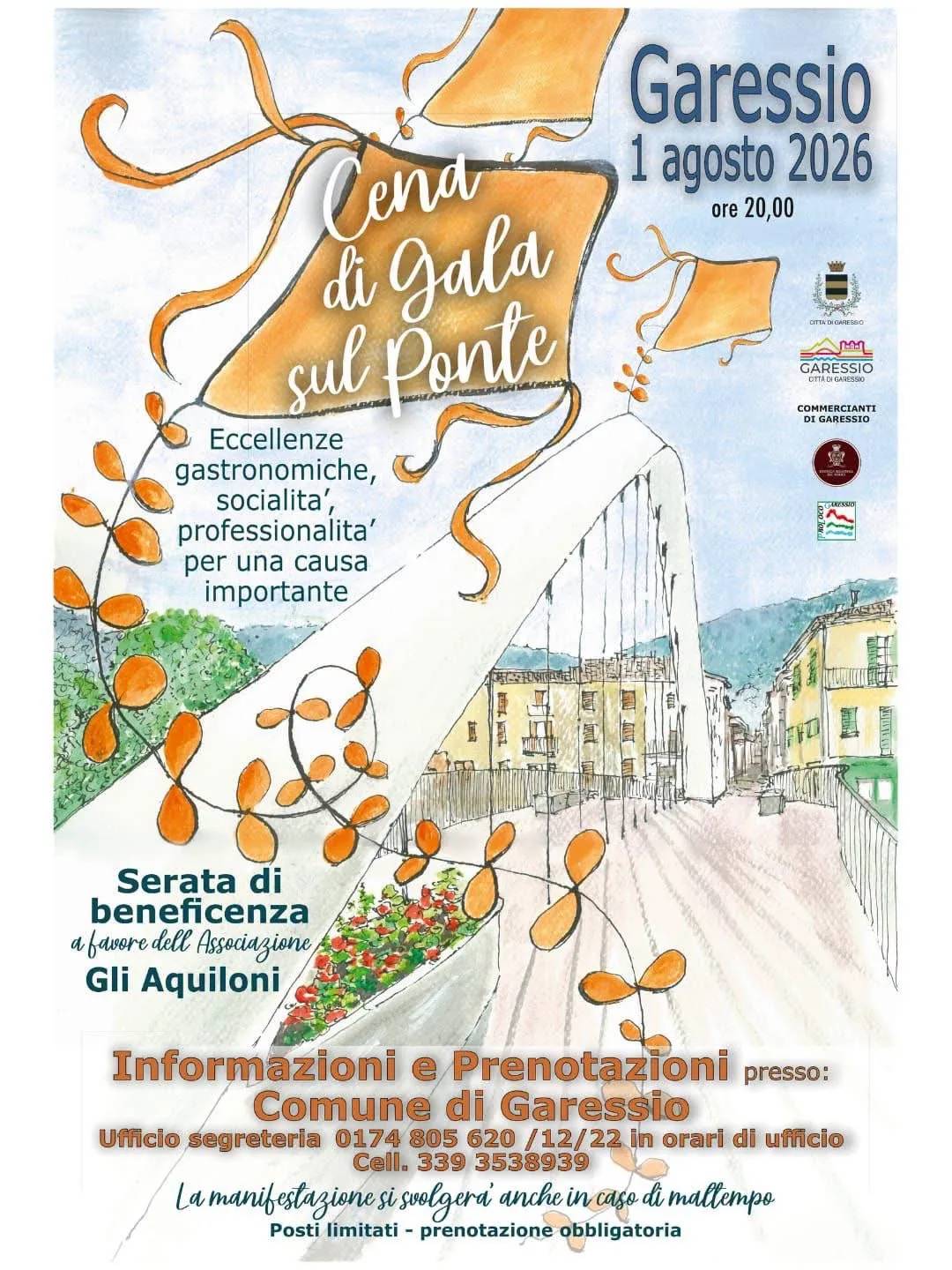 Locandina Cena di Gala sul Ponte 2026 a Garessio (Cuneo)