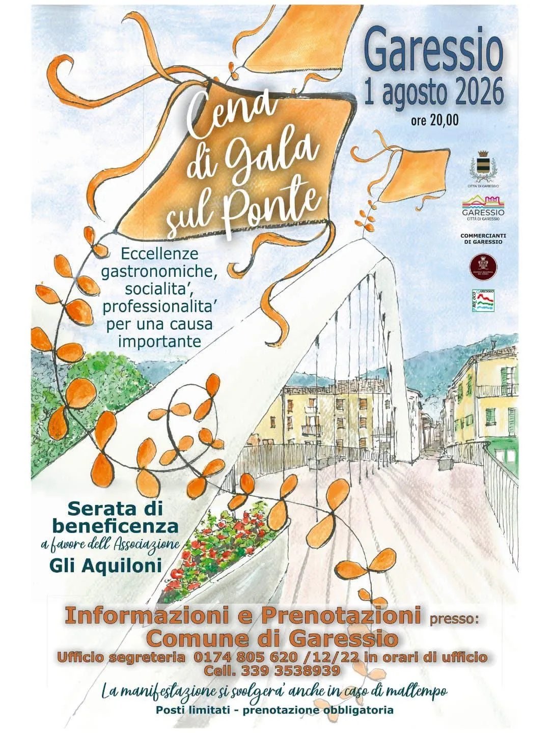 Locandina Cena di Gala sul Ponte 2026 a Garessio (Cuneo)