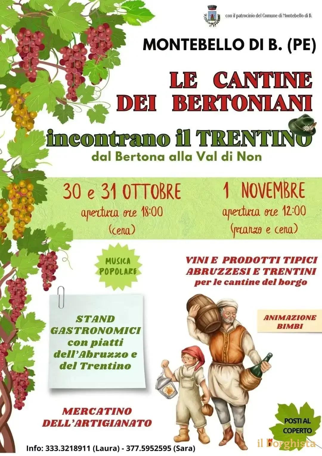 Locandina Le Cantine dei Bertoniani incontrano il Trentino 2026 a Montebello di Bertona (Pescara)