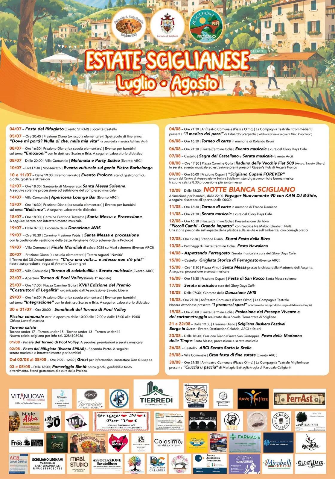 Locandina Notte Bianca Scigliano 2026 a Scigliano (Cosenza)
