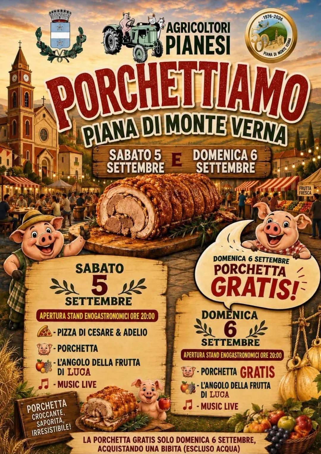 Locandina Porchettiamo 2026 — Piana di Monte Verna a Piana di Monte Verna (Caserta)