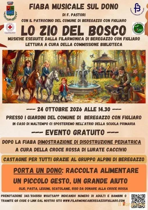 Locandina Fiaba Musicale sul Dono 2026 a Beregazzo con Figliaro (Como)