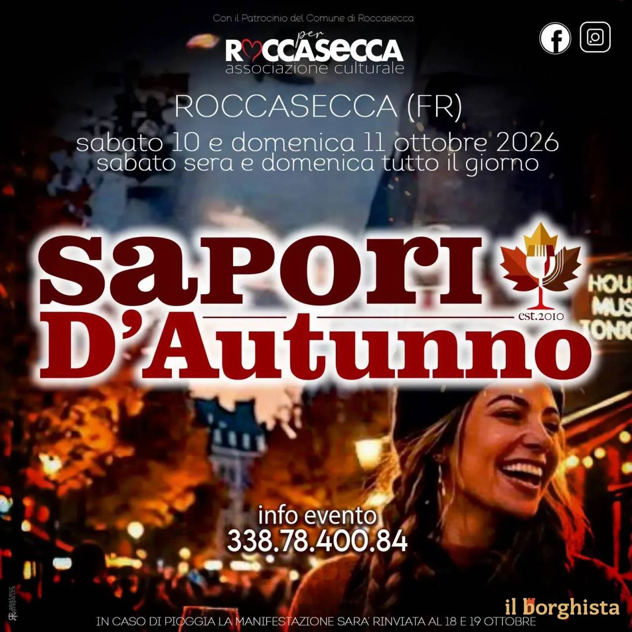 Locandina Sapori d'Autunno 2026 a Roccasecca (Frosinone)