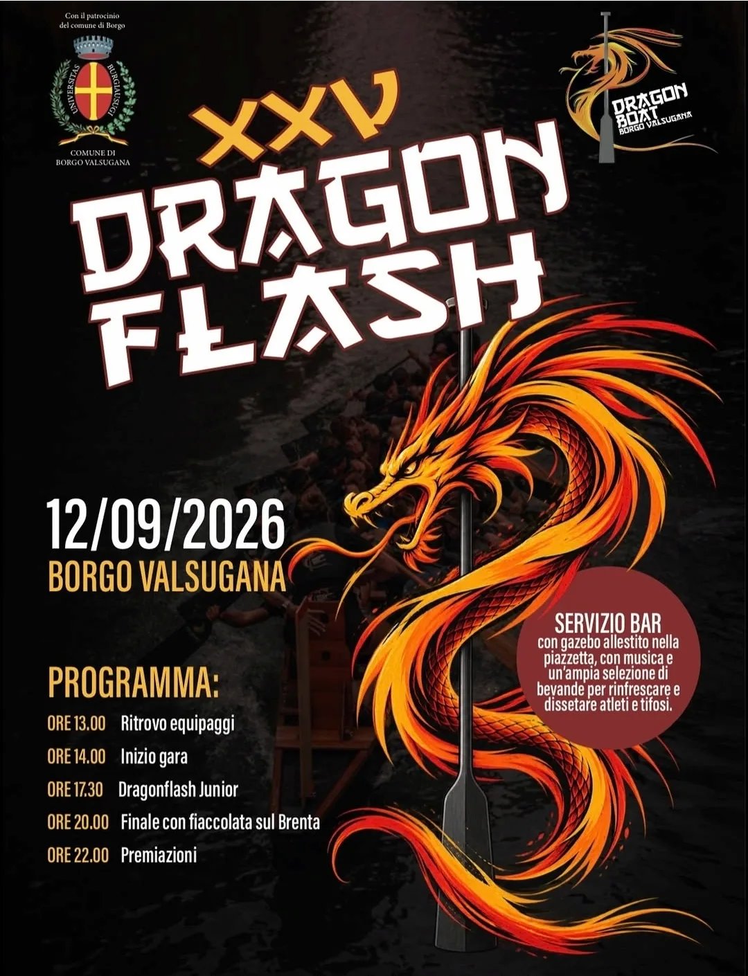 Locandina XXV Dragon Flash 2026 a Borgo Valsugana (Trento)
