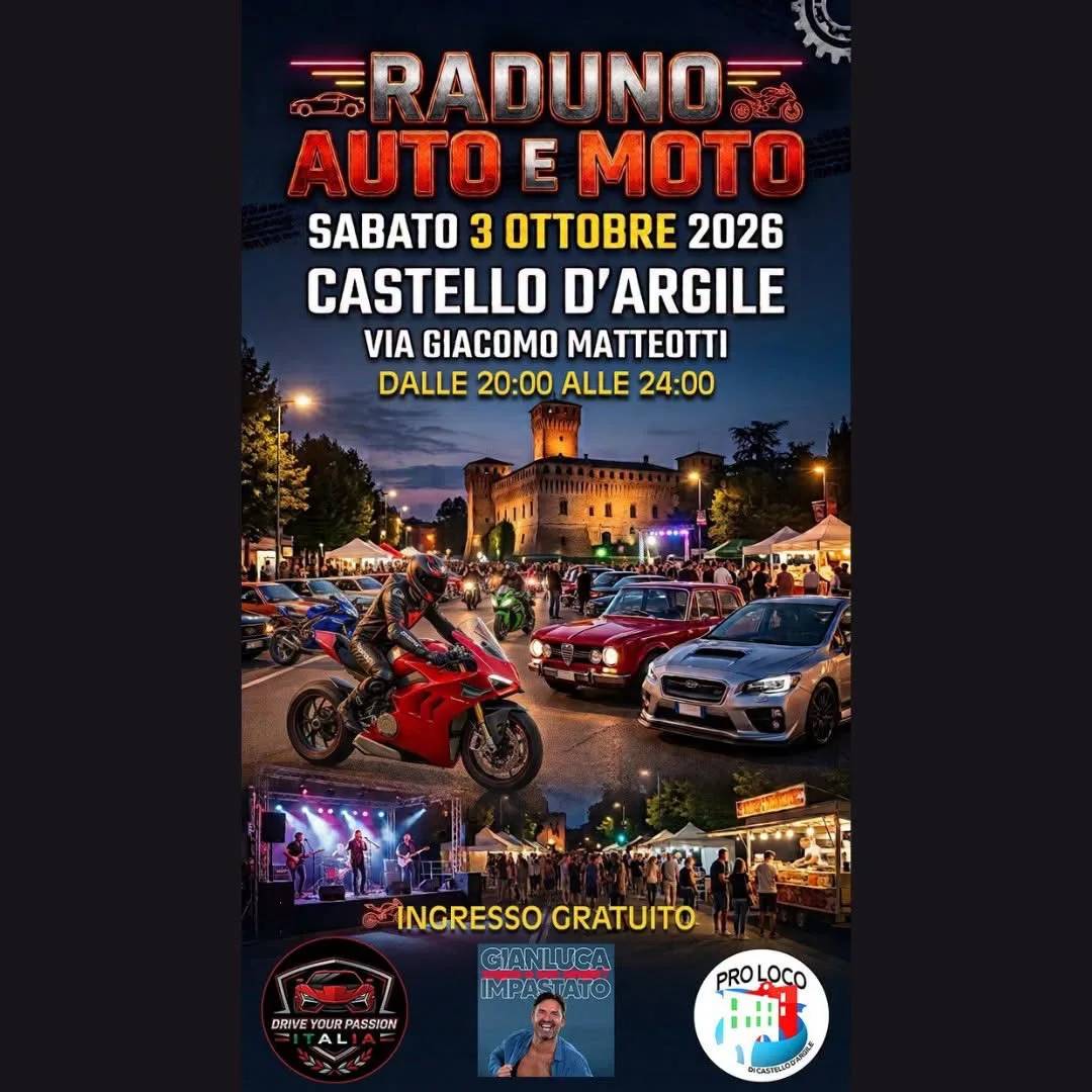 Locandina Raduno Auto e Moto 2026 a Castello d'Argile (Bologna)