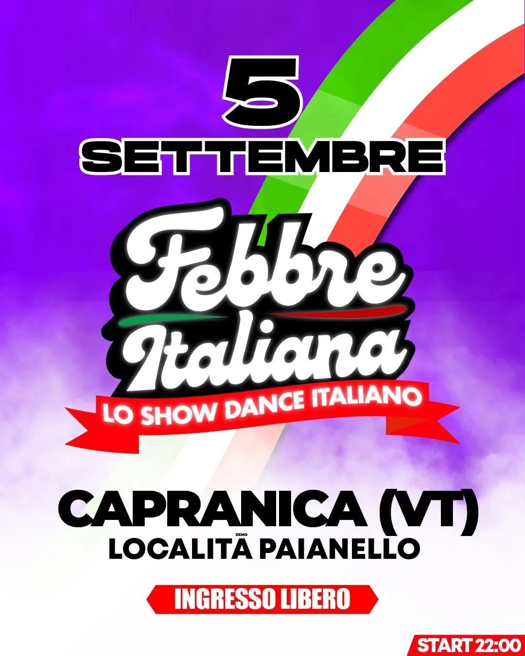 Locandina Febbre Italiana 2026 - Lo Show Dance Italiano a Capranica (Viterbo)