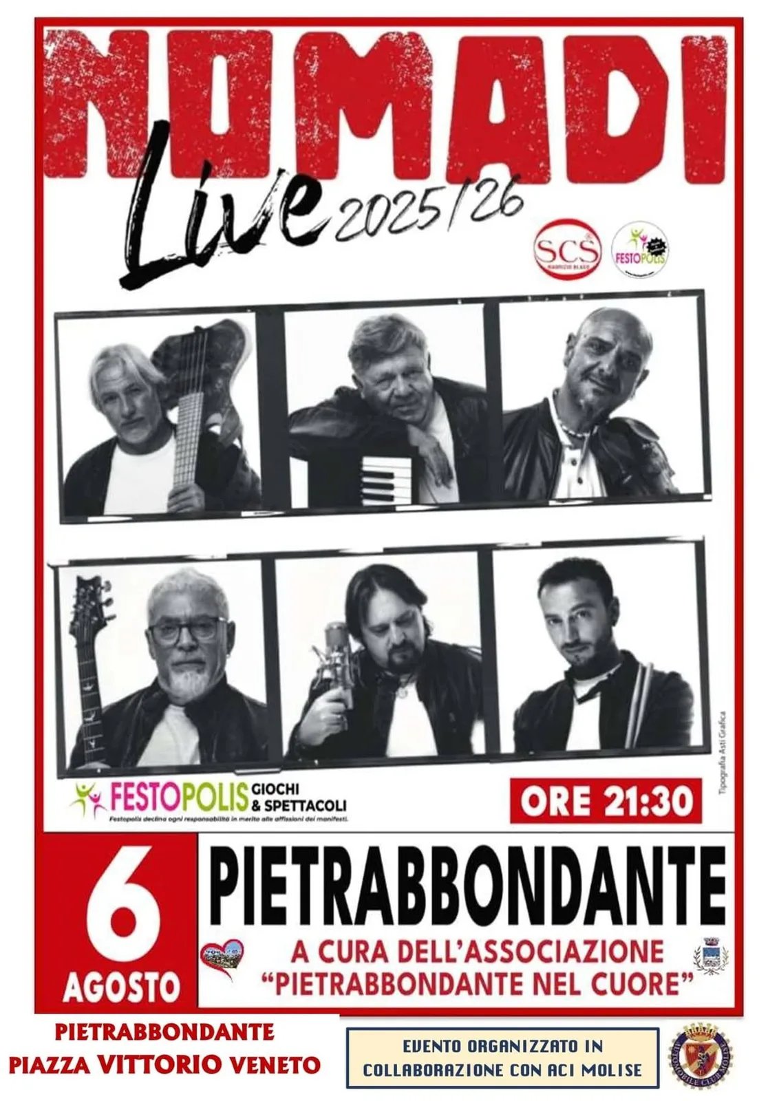 Locandina Nomadi Live 2026 a Pietrabbondante a Pietrabbondante (Isernia)