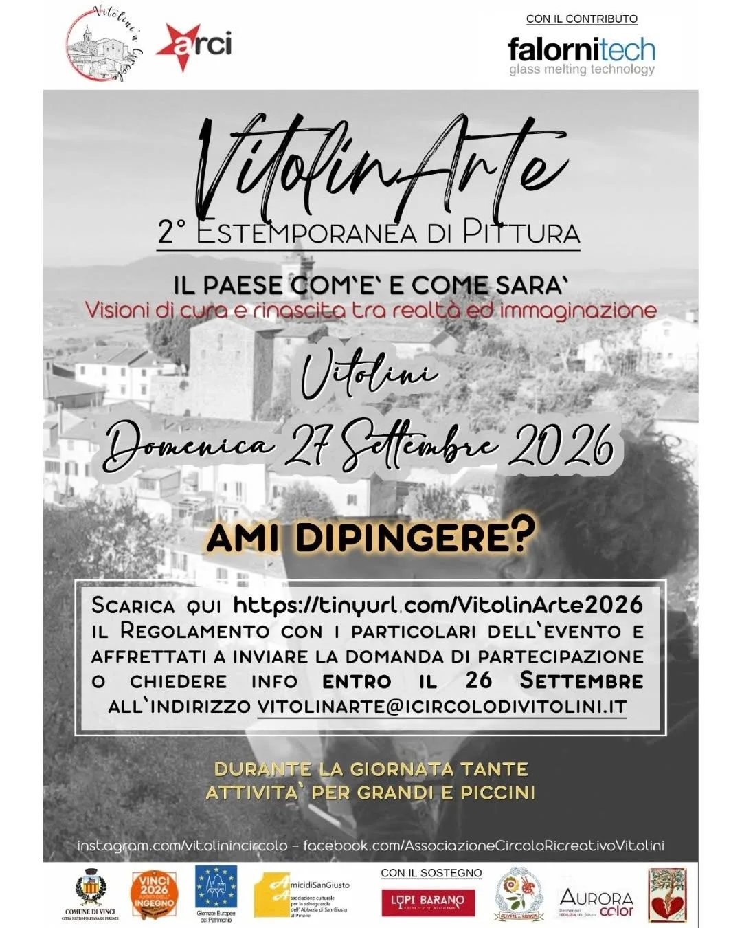 Locandina 2° Estemporanea di Pittura VitolinArte 2026 a Vinci (Firenze)