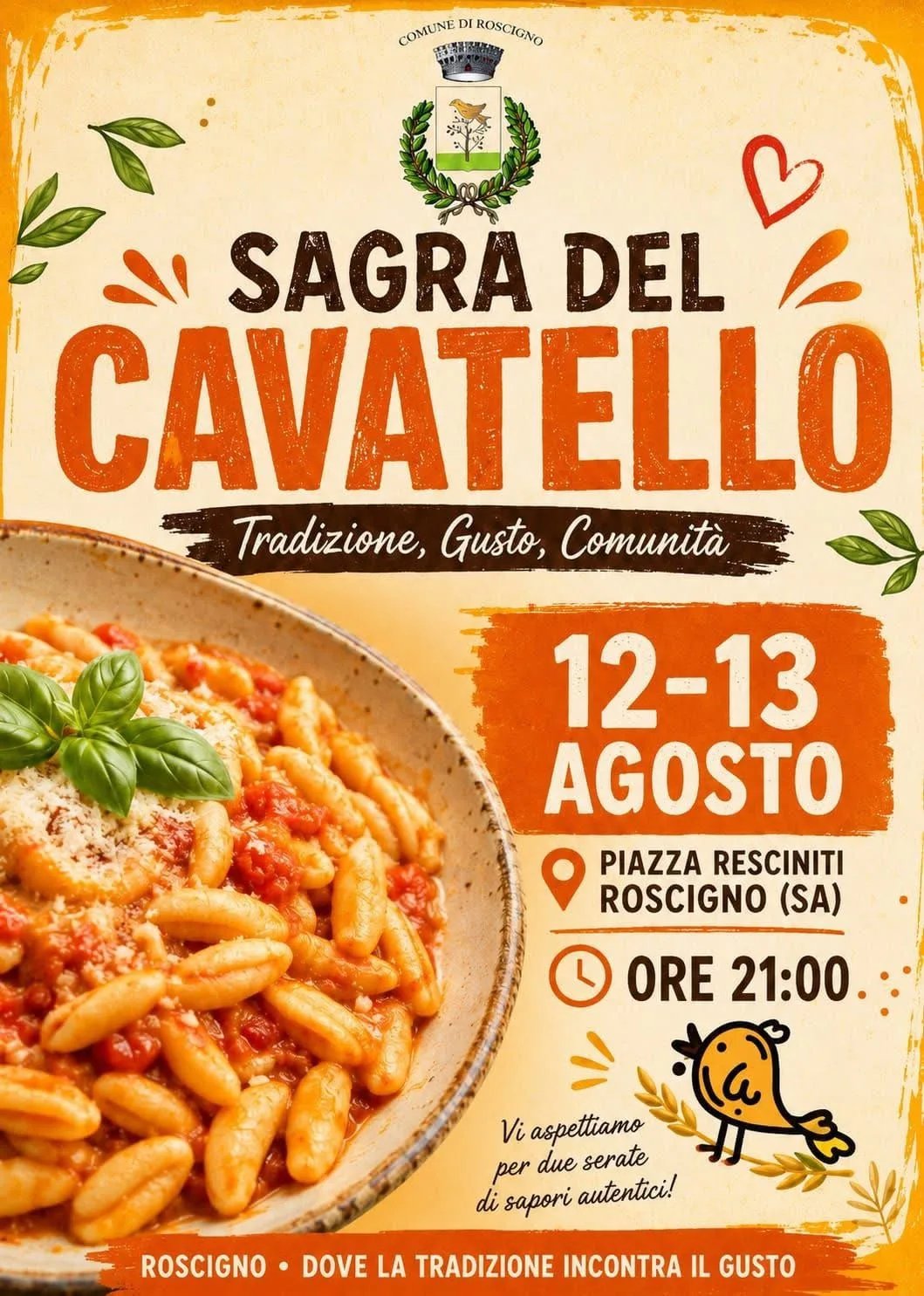 Locandina Sagra del Cavatello 2026 a Roscigno (Salerno)