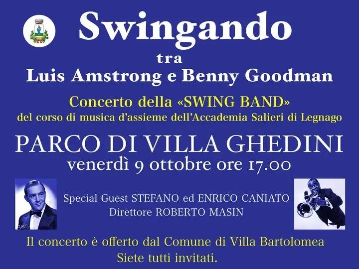 Locandina Swingando tra Luis Amstrong e Benny Goodman 2026 a Villa Bartolomea (Verona)