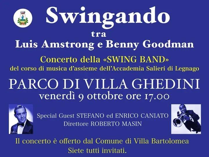 Locandina Swingando tra Luis Amstrong e Benny Goodman 2026 a Villa Bartolomea (Verona)