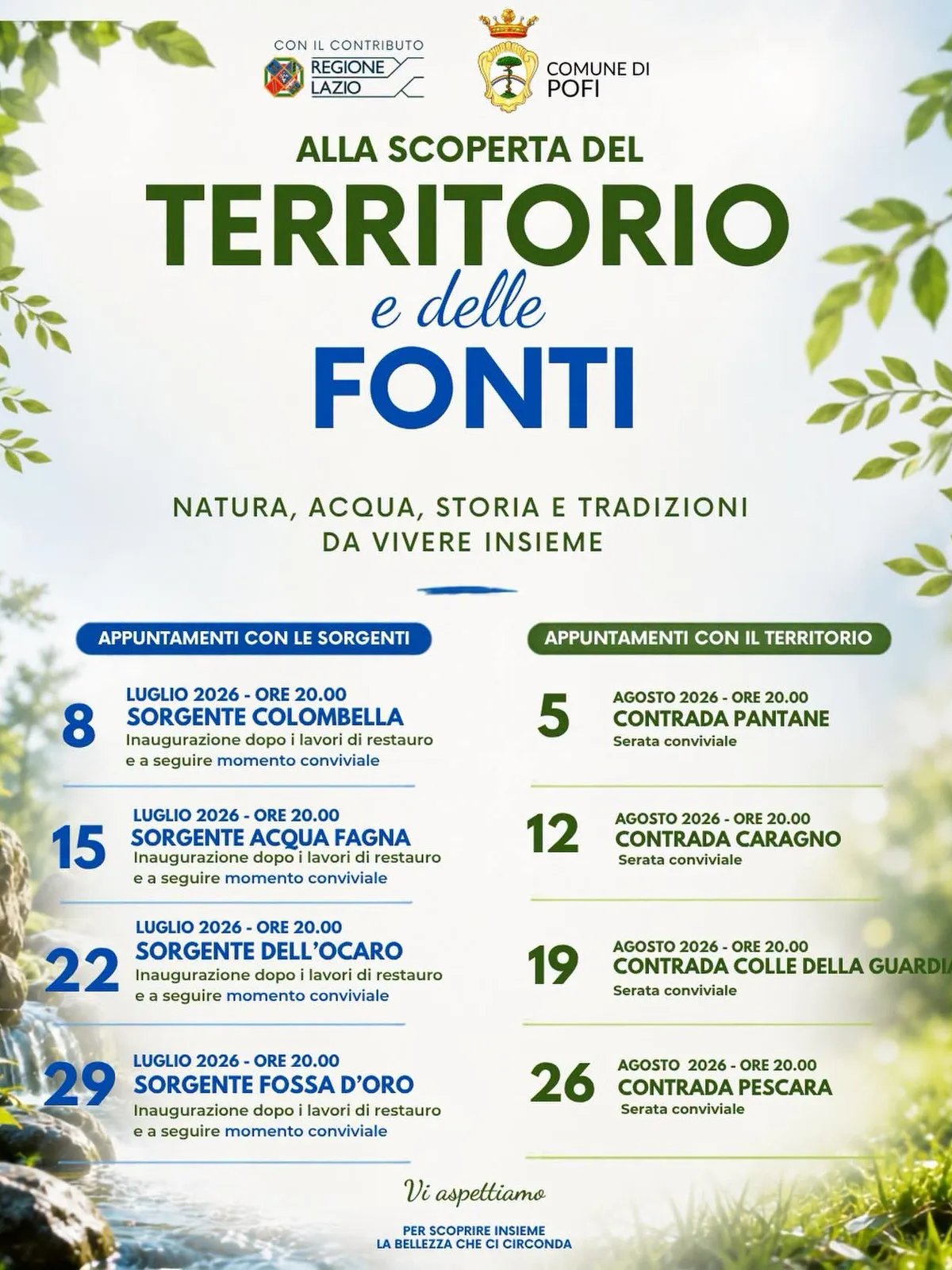 Locandina Contrada Pantane — Serata conviviale 2026 a Pofi (Frosinone)