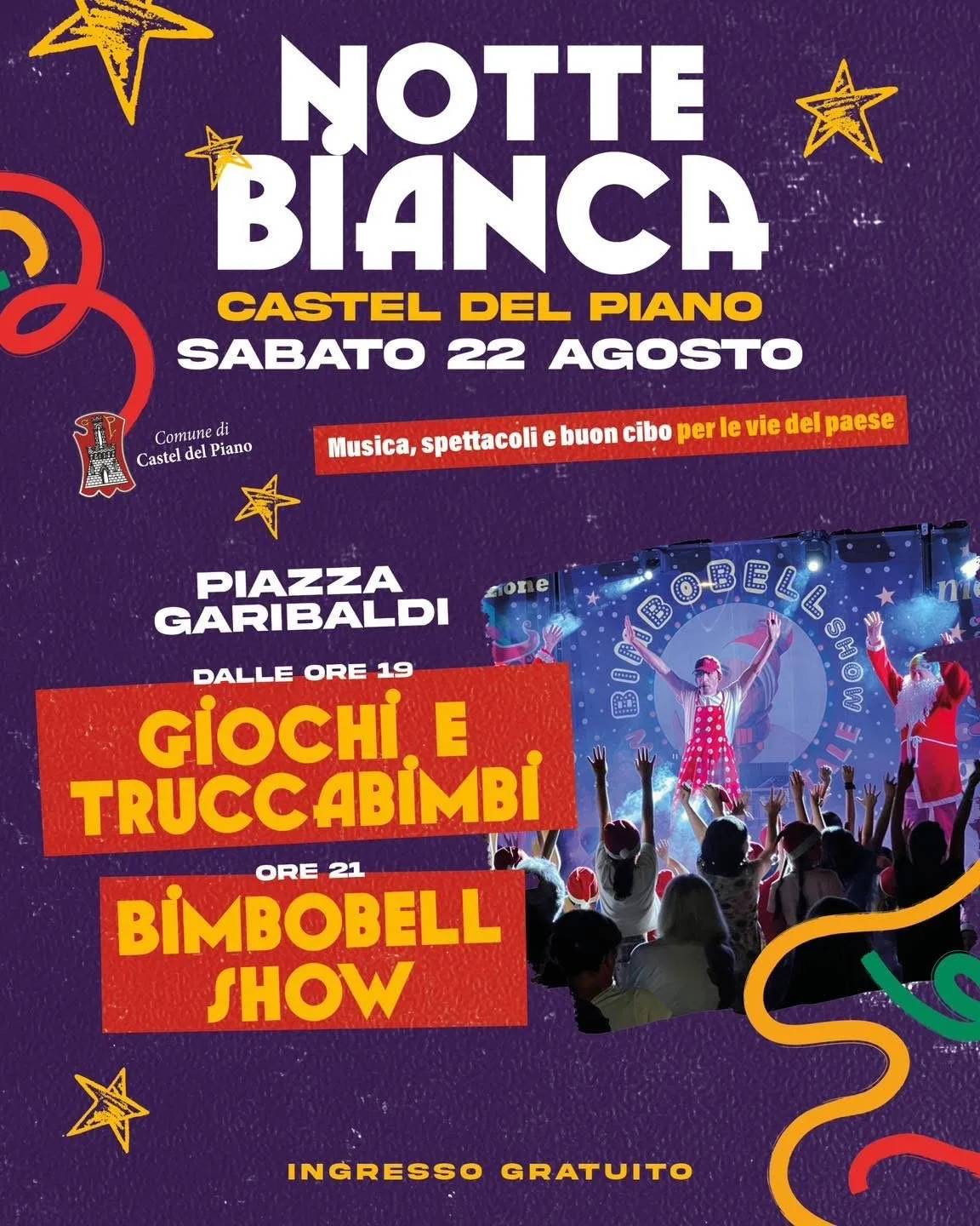 Locandina Notte Bianca Castel del Piano 2026 a Castel del Piano (Grosseto)