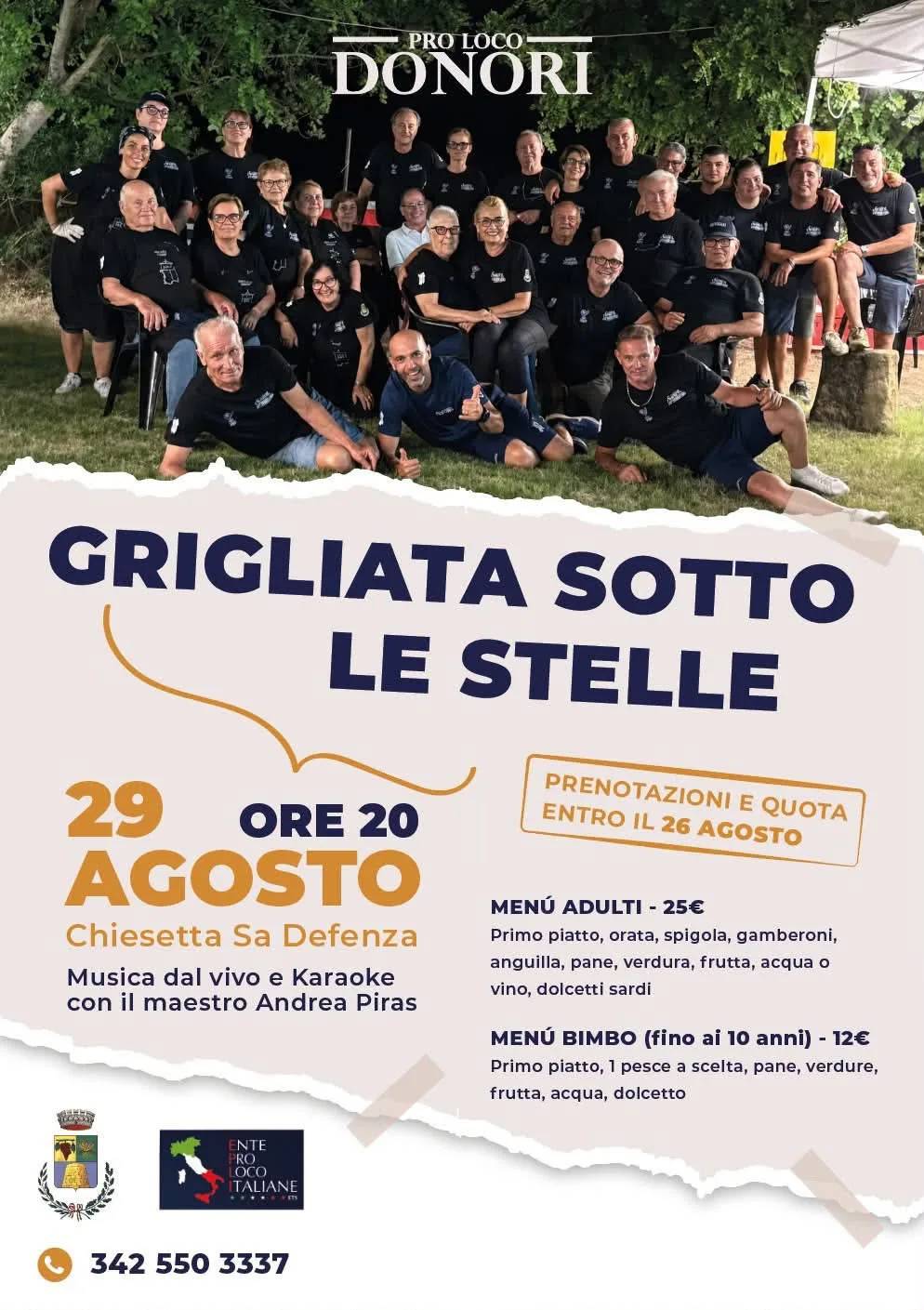 Locandina Grigliata sotto le stelle 2026 a Donori (Sud Sardegna)
