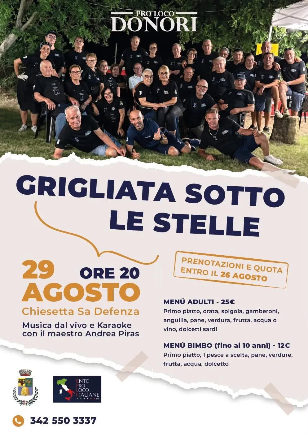 Locandina Grigliata sotto le stelle 2026 a Donori (Sud Sardegna)