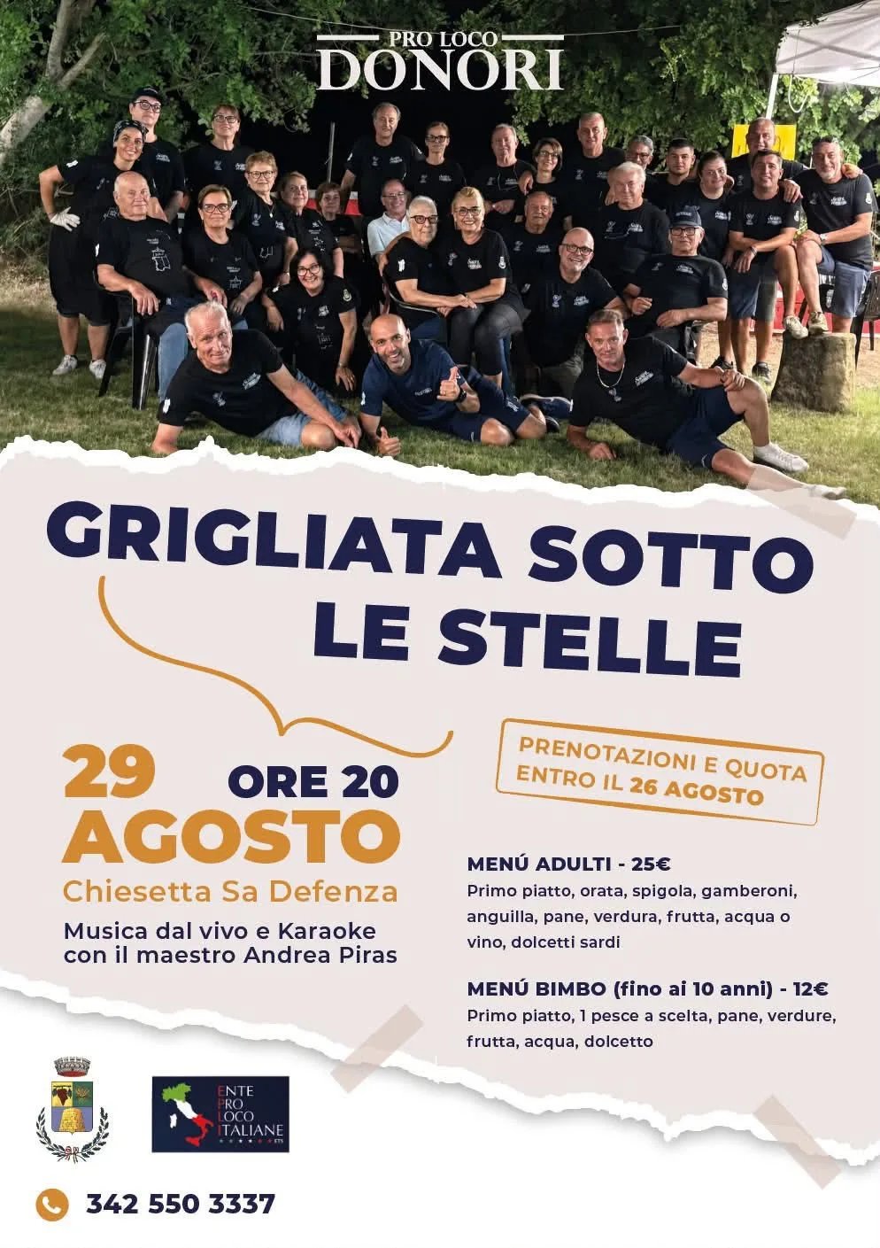 Locandina Grigliata sotto le stelle 2026 a Donori (Sud Sardegna)