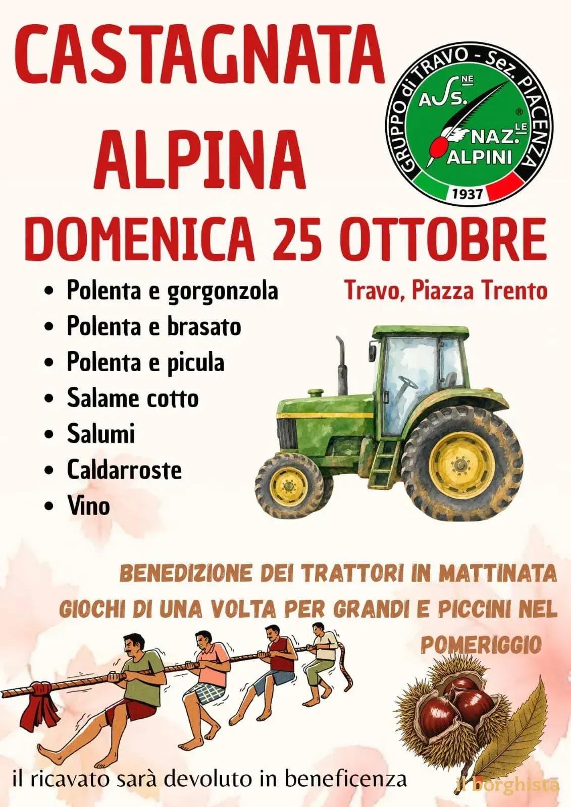 Locandina Castagnata Alpina 2026 a Travo (Piacenza)
