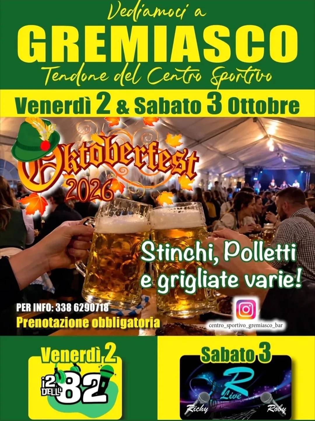 Locandina Oktoberfest Gremiasco 2026 a Gremiasco (Alessandria)