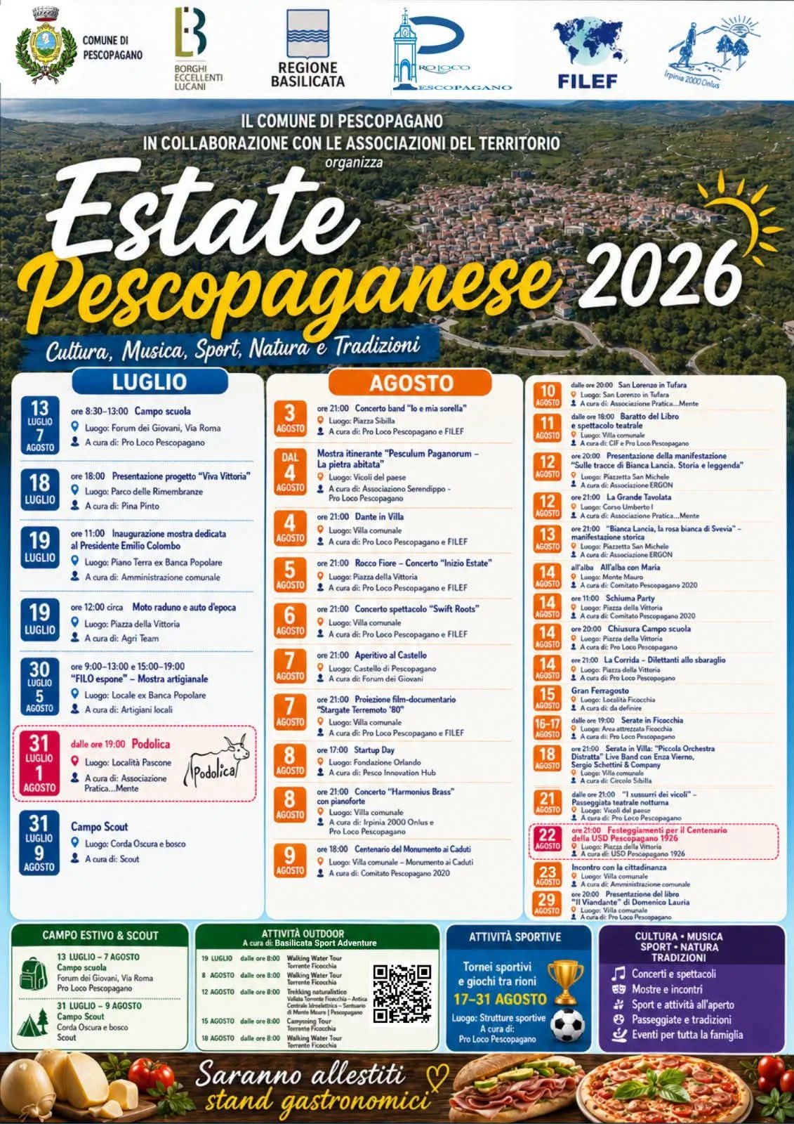 Locandina Trekking naturalistico 2026 a Pescopagano (Potenza)