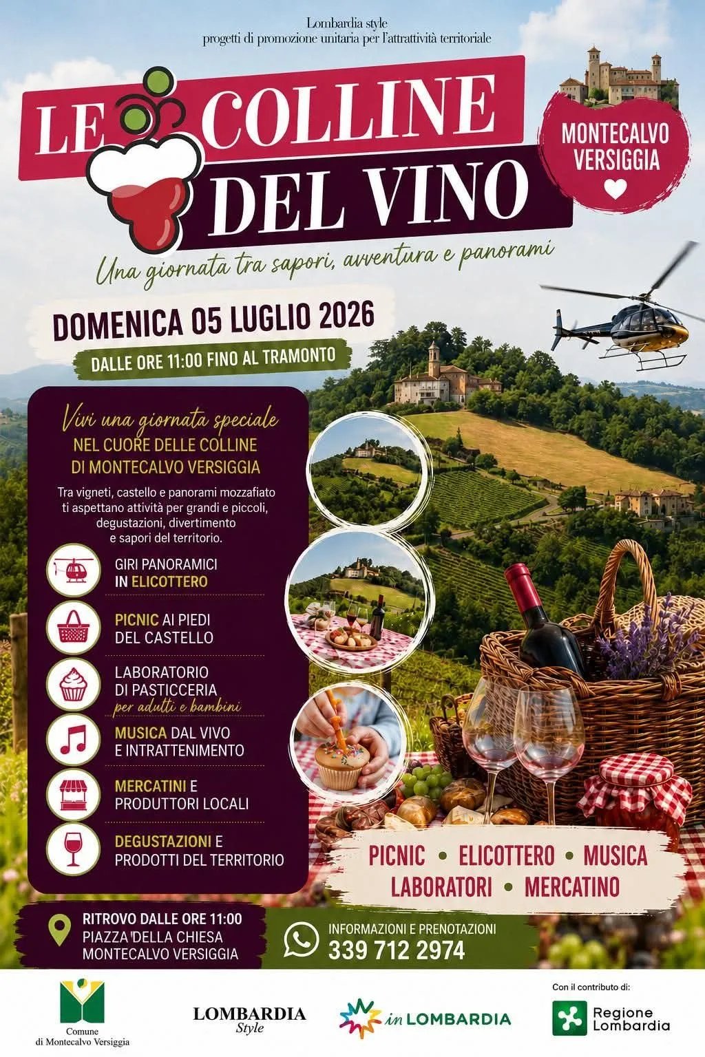 Locandina Le Colline del Vino 2026 a Montecalvo Versiggia (Pavia)