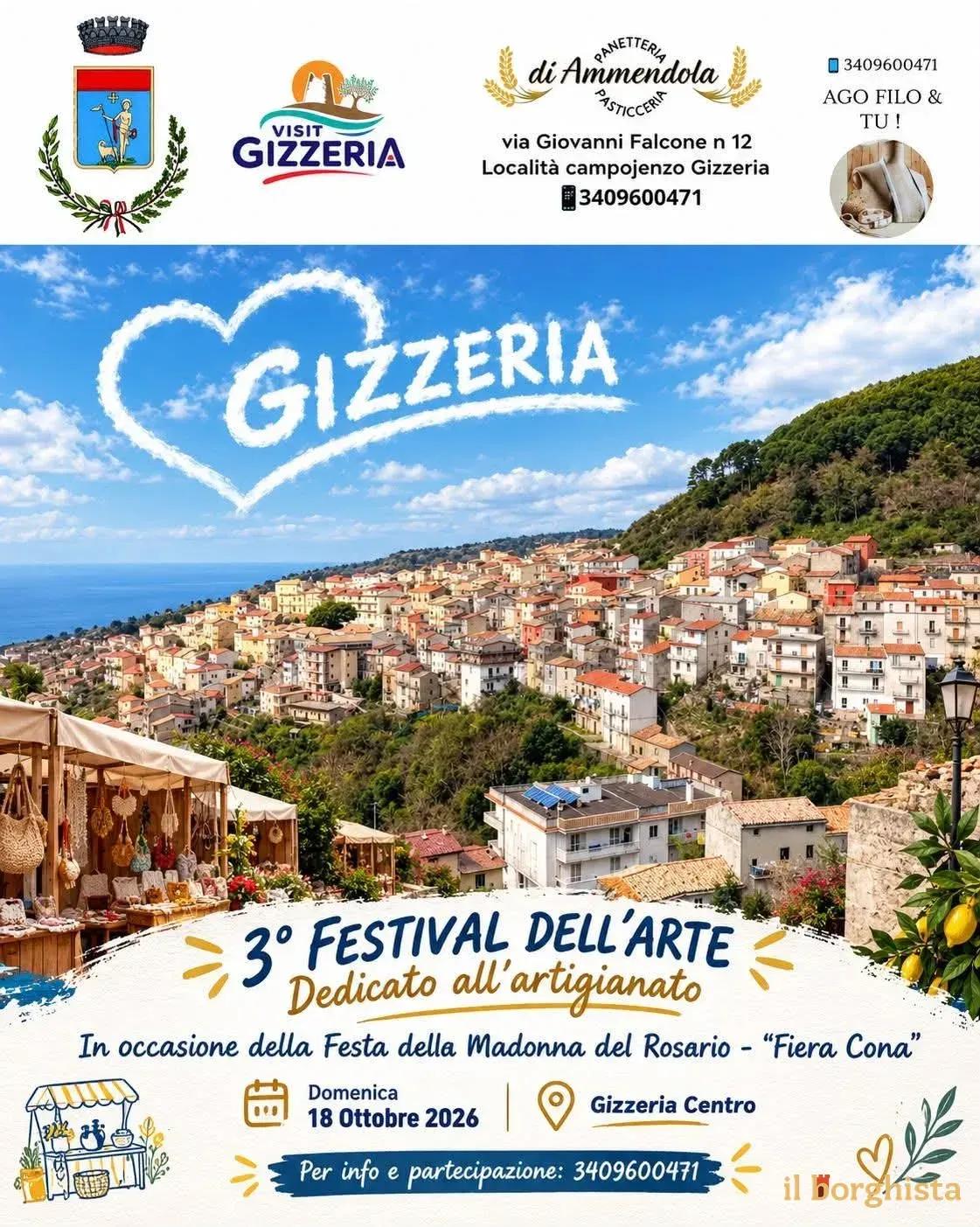 Locandina 3° Festival dell'Arte 2026 a Gizzeria (Catanzaro)