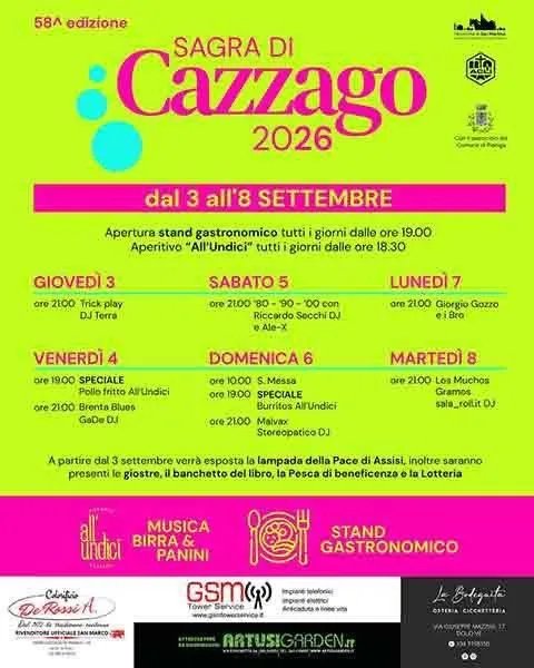 Locandina 58ª Sagra di Cazzago 2026 a Pianiga (Venezia)