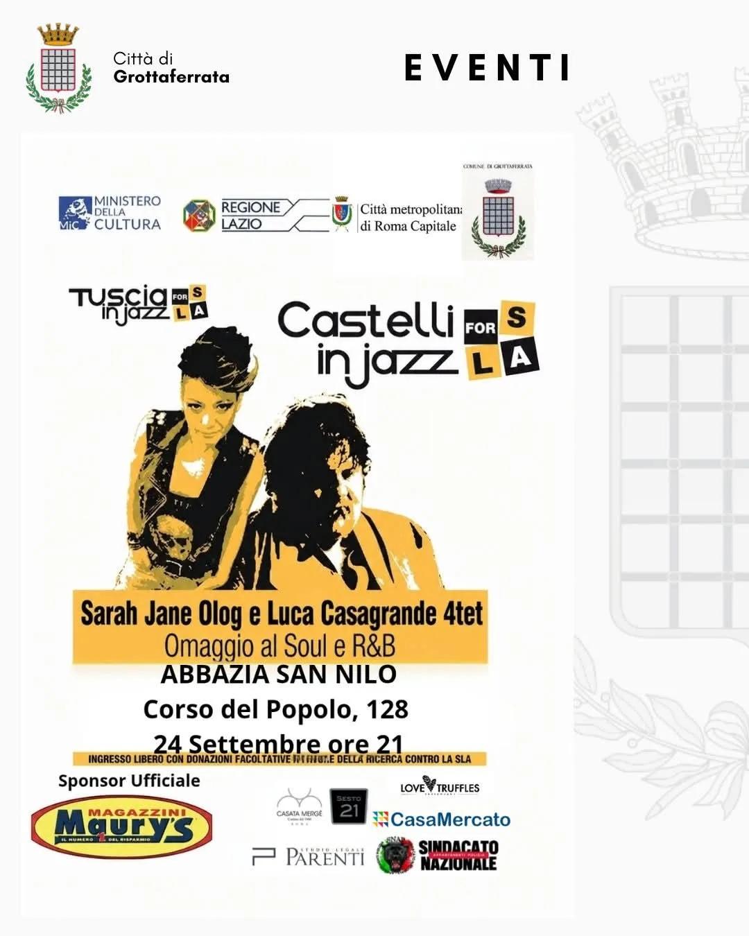 Locandina Castelli for SLA in Jazz 2026 a Grottaferrata (Roma)
