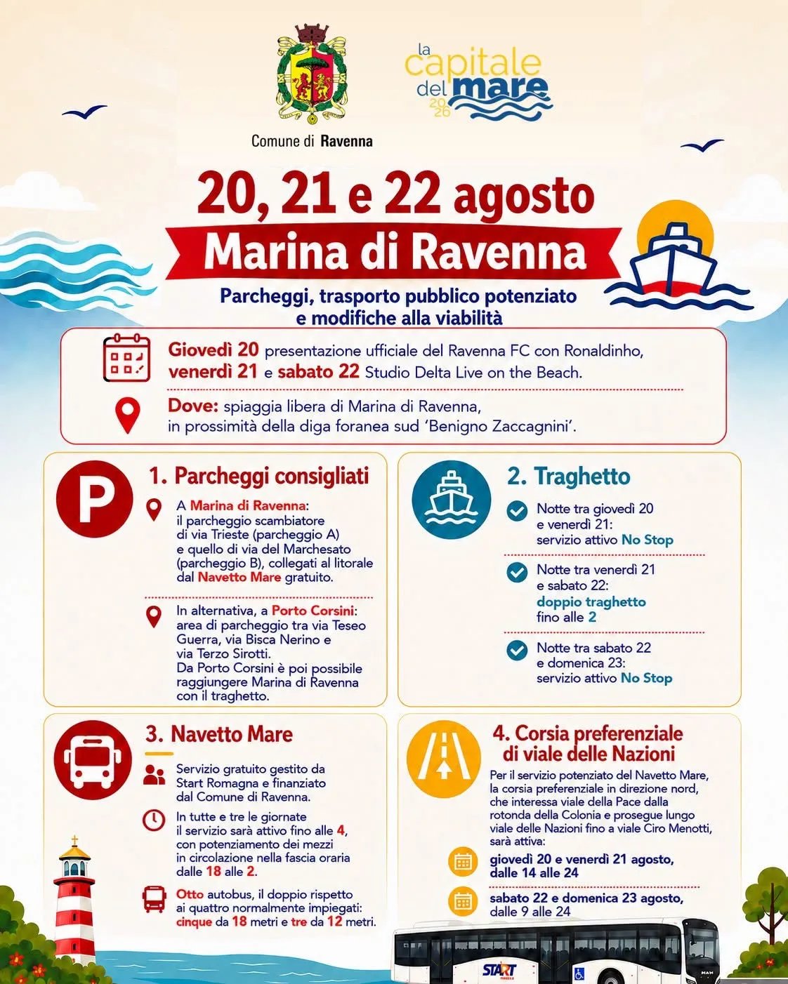 Locandina calendario eventi agosto 2026 a Ravenna (Ravenna)