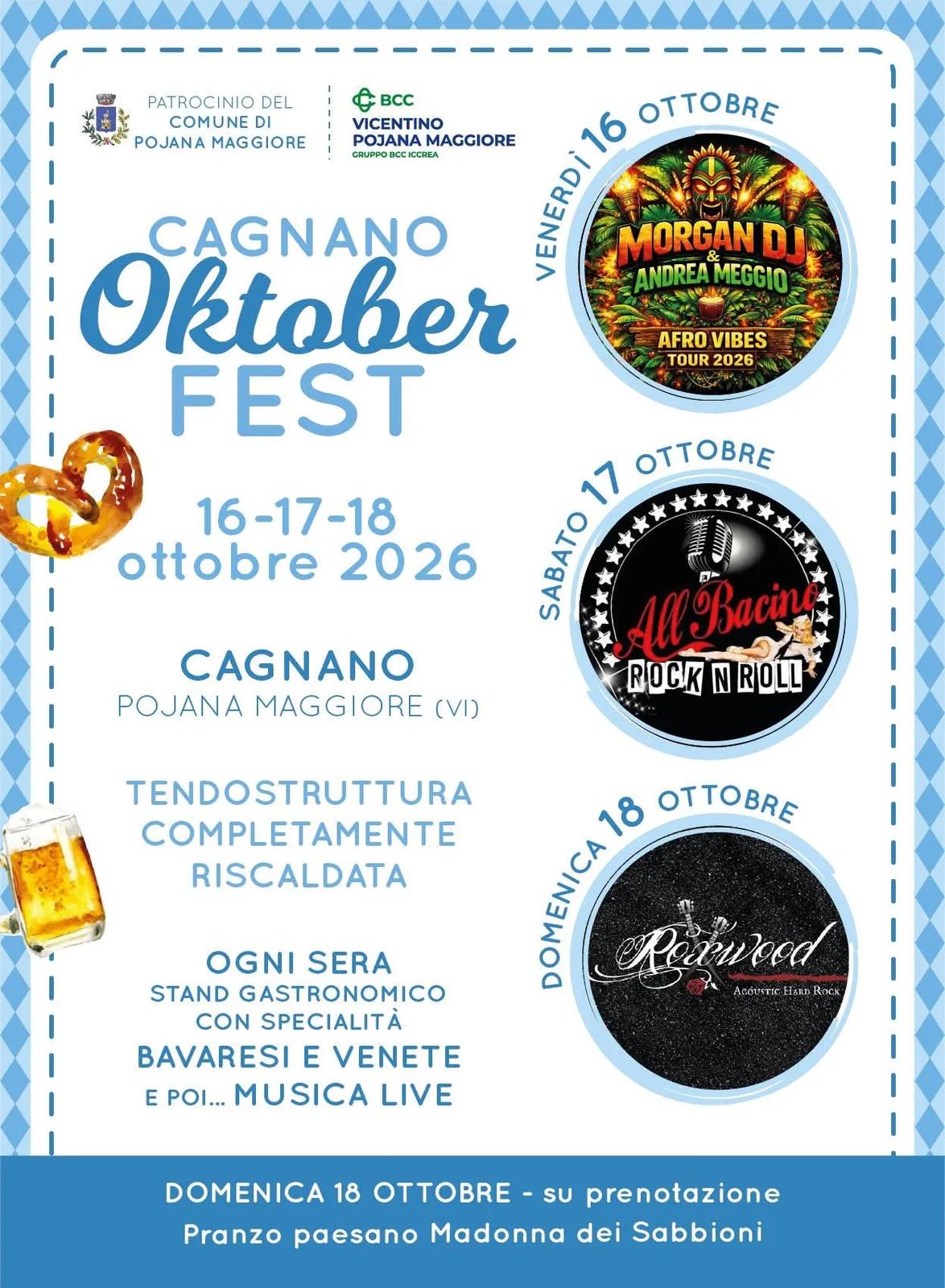 Locandina Cagnano Oktober Fest 2026 a Pojana Maggiore (Vicenza)