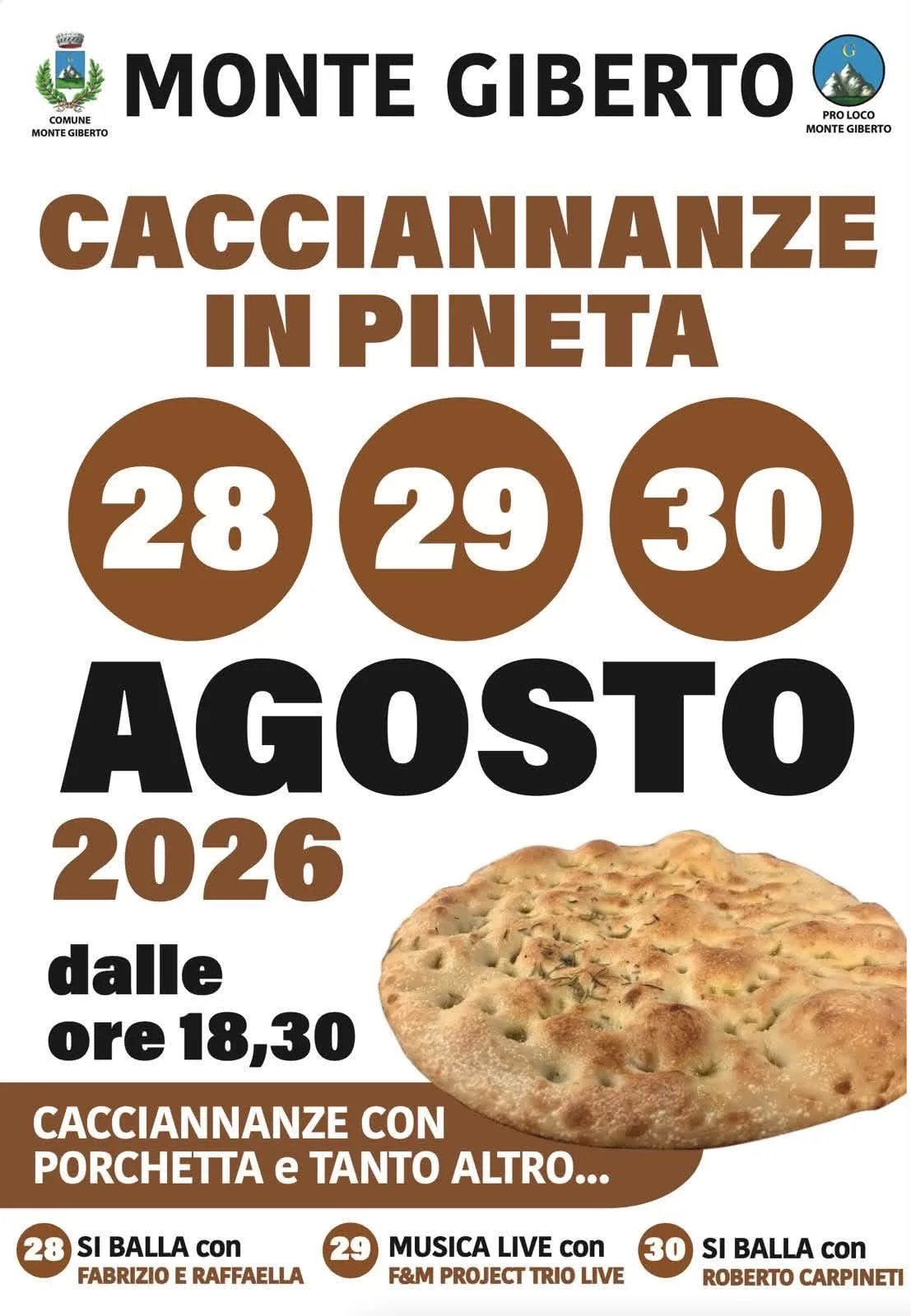Locandina Cacciannanze in Pineta 2026 a Monte Giberto (Fermo)