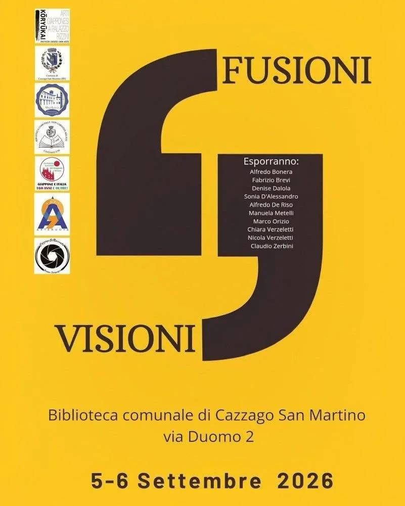 Locandina Fusioni Visioni 2026 a Cazzago San Martino (Brescia)