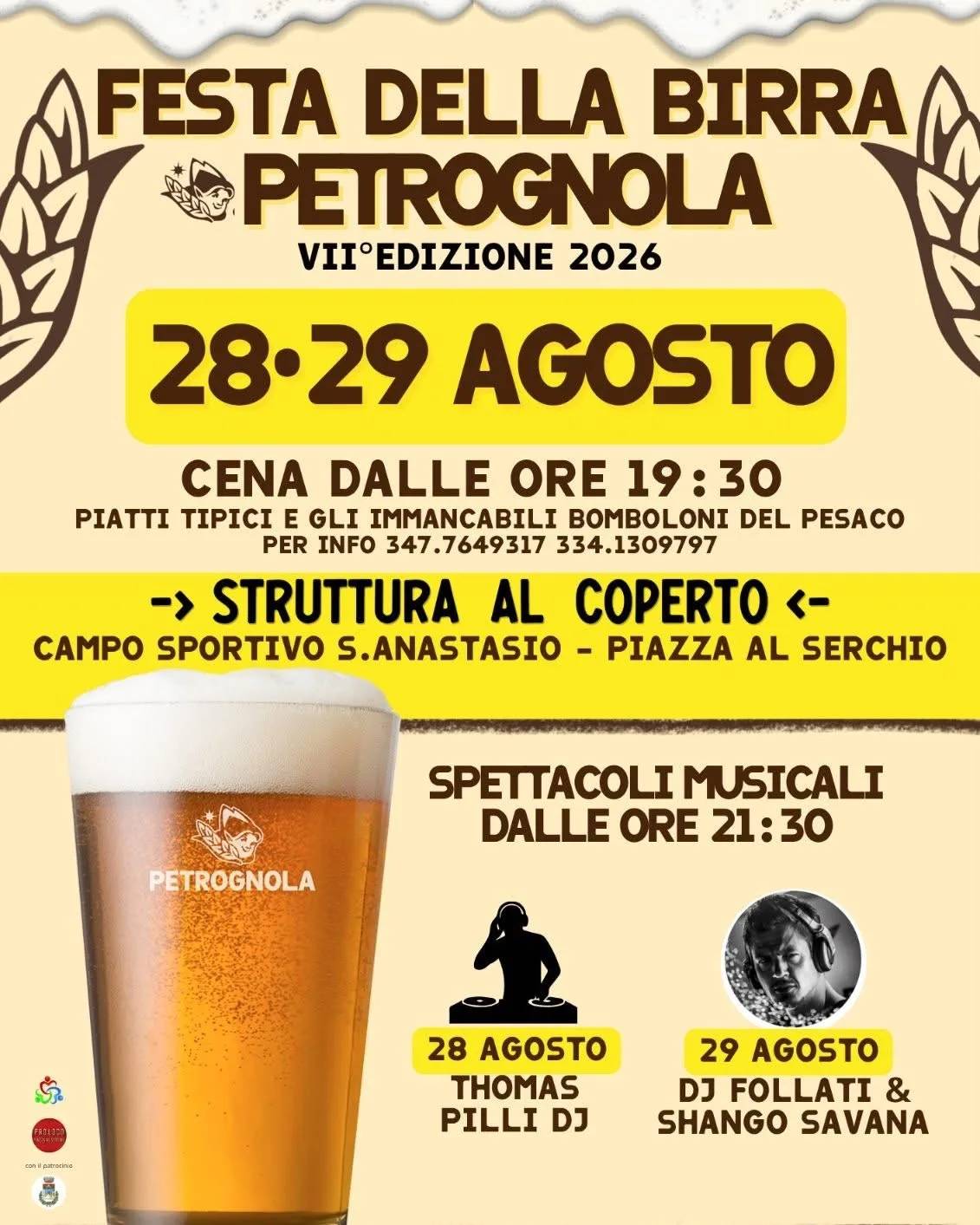 Locandina VII Edizione Festa della Birra Petrognola 2026 a Piazza al Serchio (Lucca)