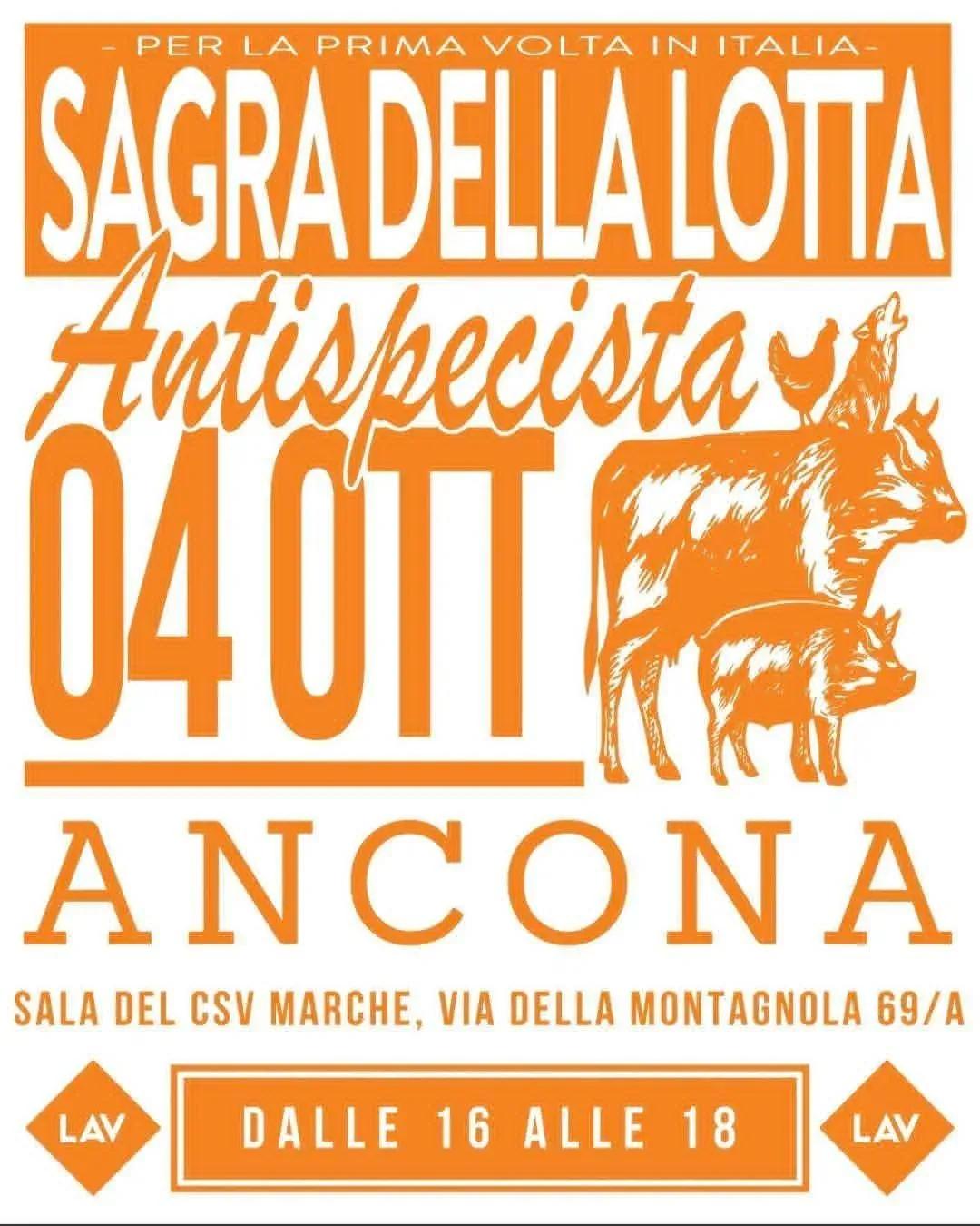 Locandina Sagra della Lotta Antispecista 2026 a Ancona (Ancona)